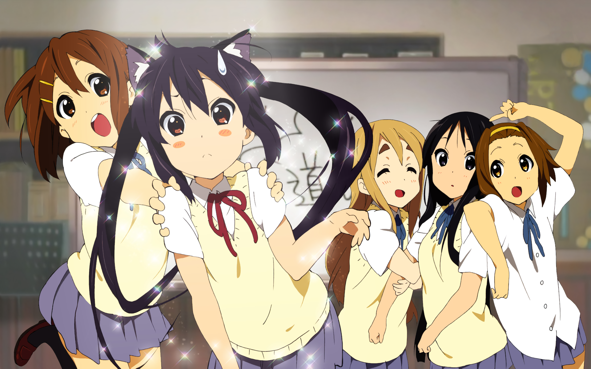 K-ON! girls in school uniforms HD Wallpaper