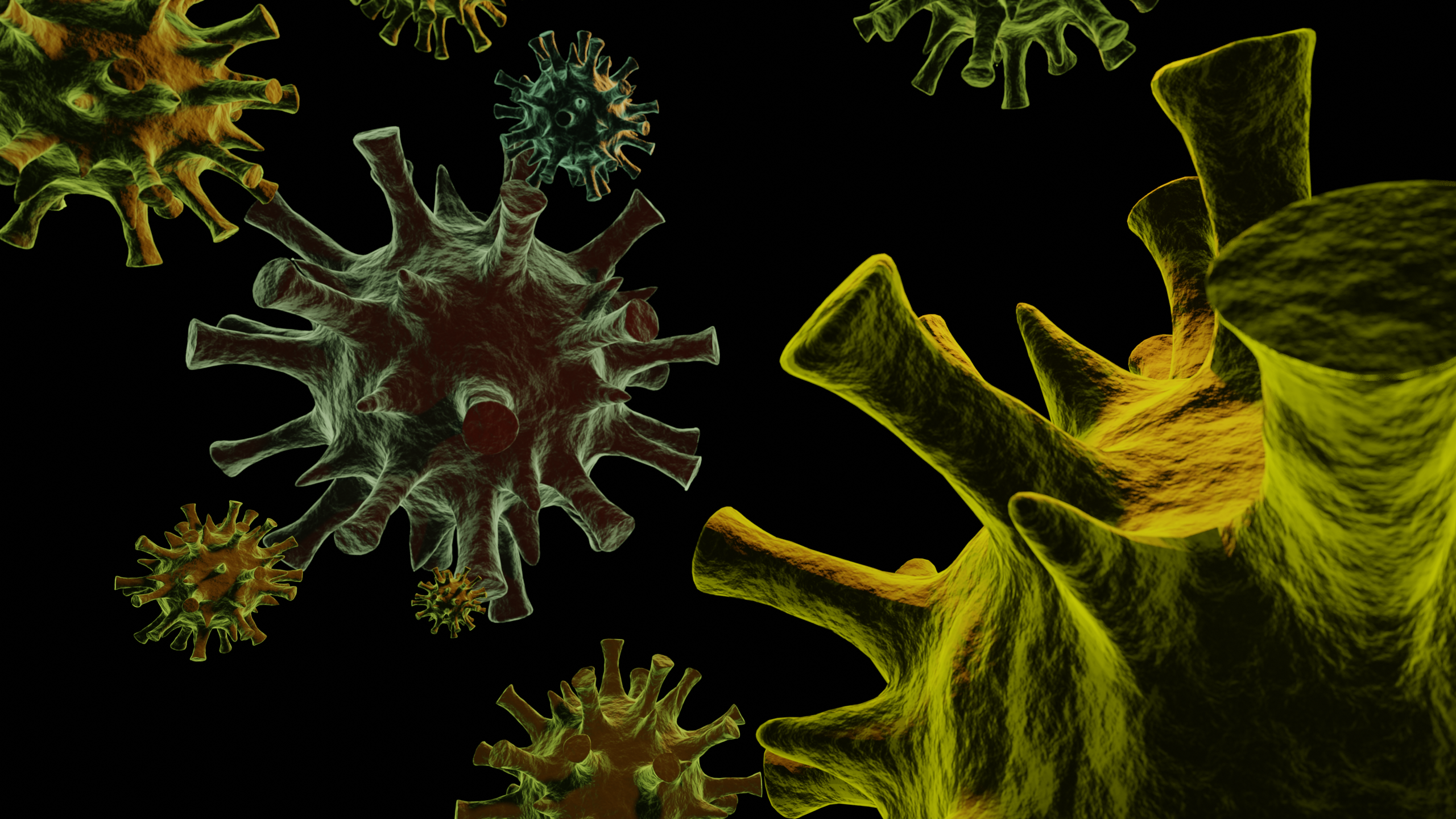 Microscopic view of viruses HD Wallpaper