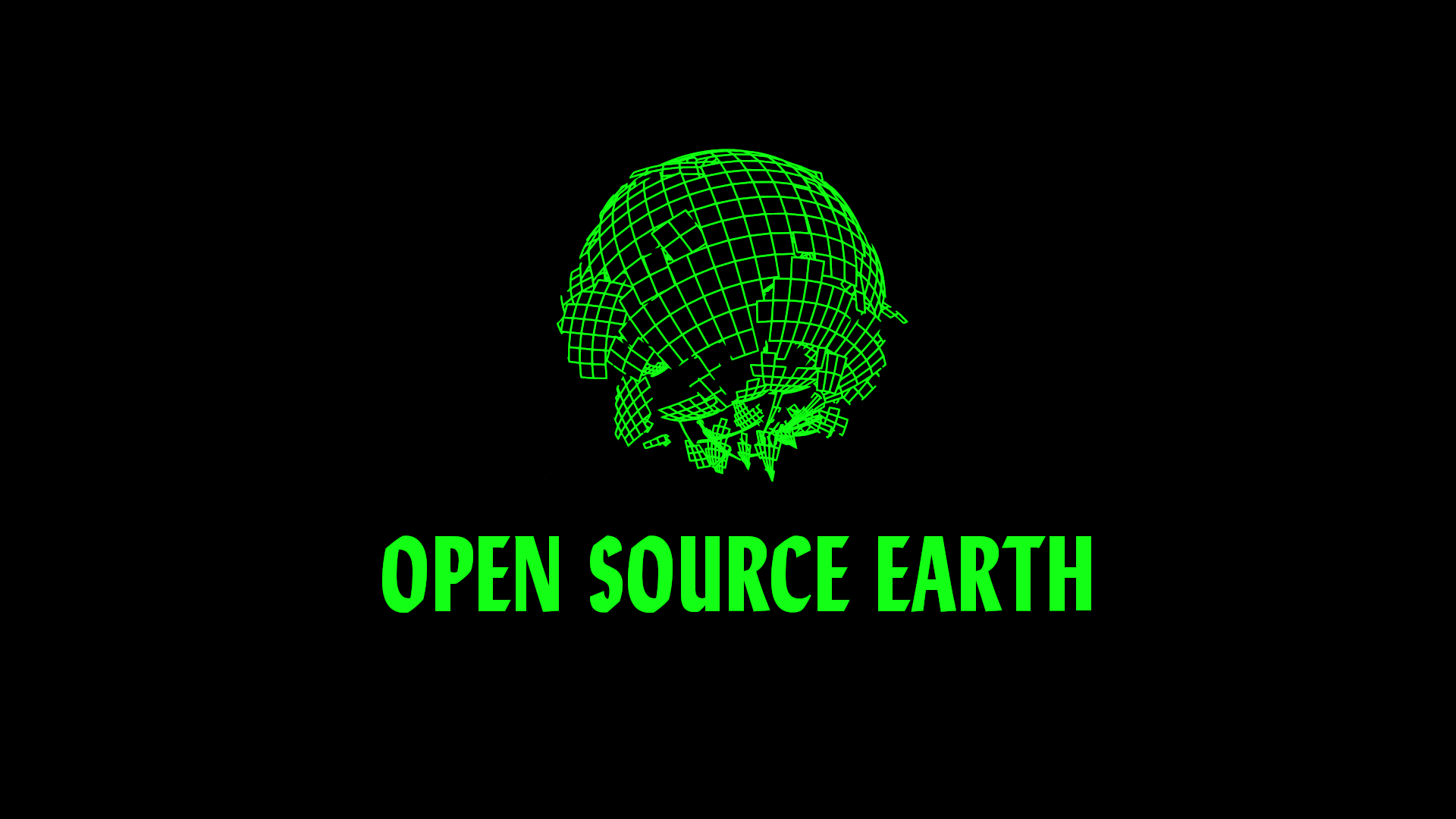 Open Source Earth logo with grid sphere HD Wallpaper