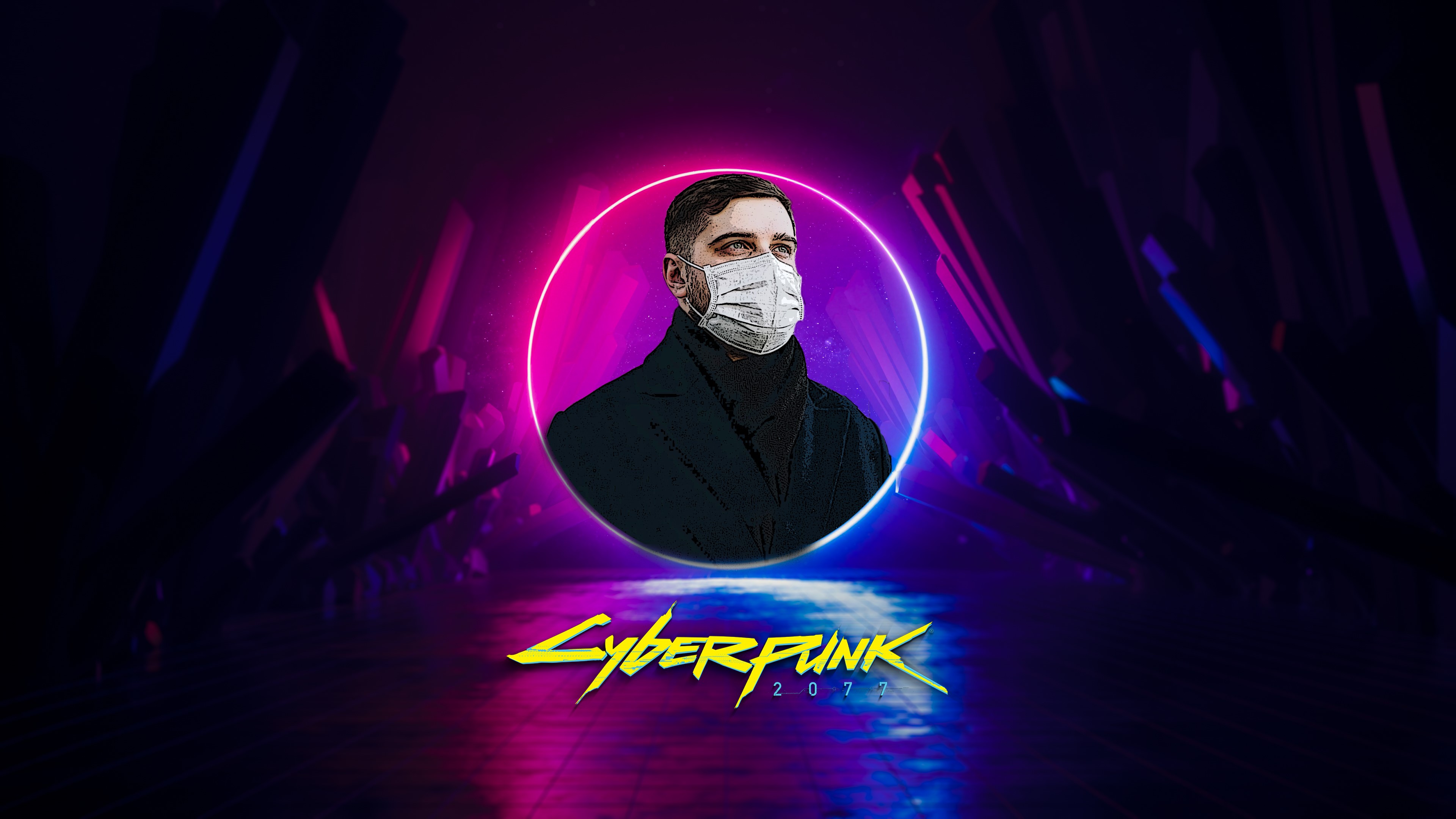 Cyberpunk 2077 man wearing mask HD Wallpaper