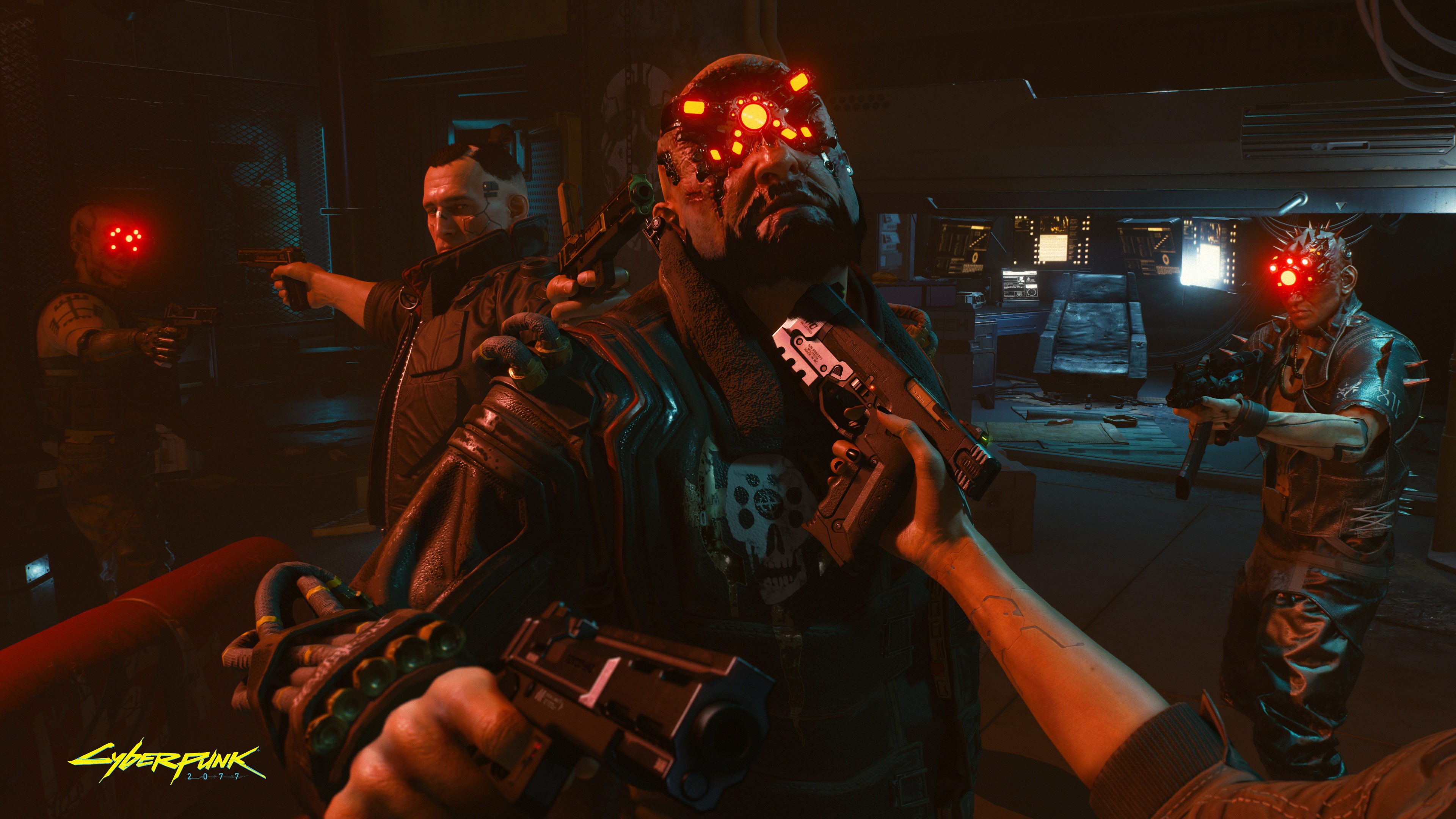 Cyberpunk 2077 screenshot with armed characters HD Wallpaper