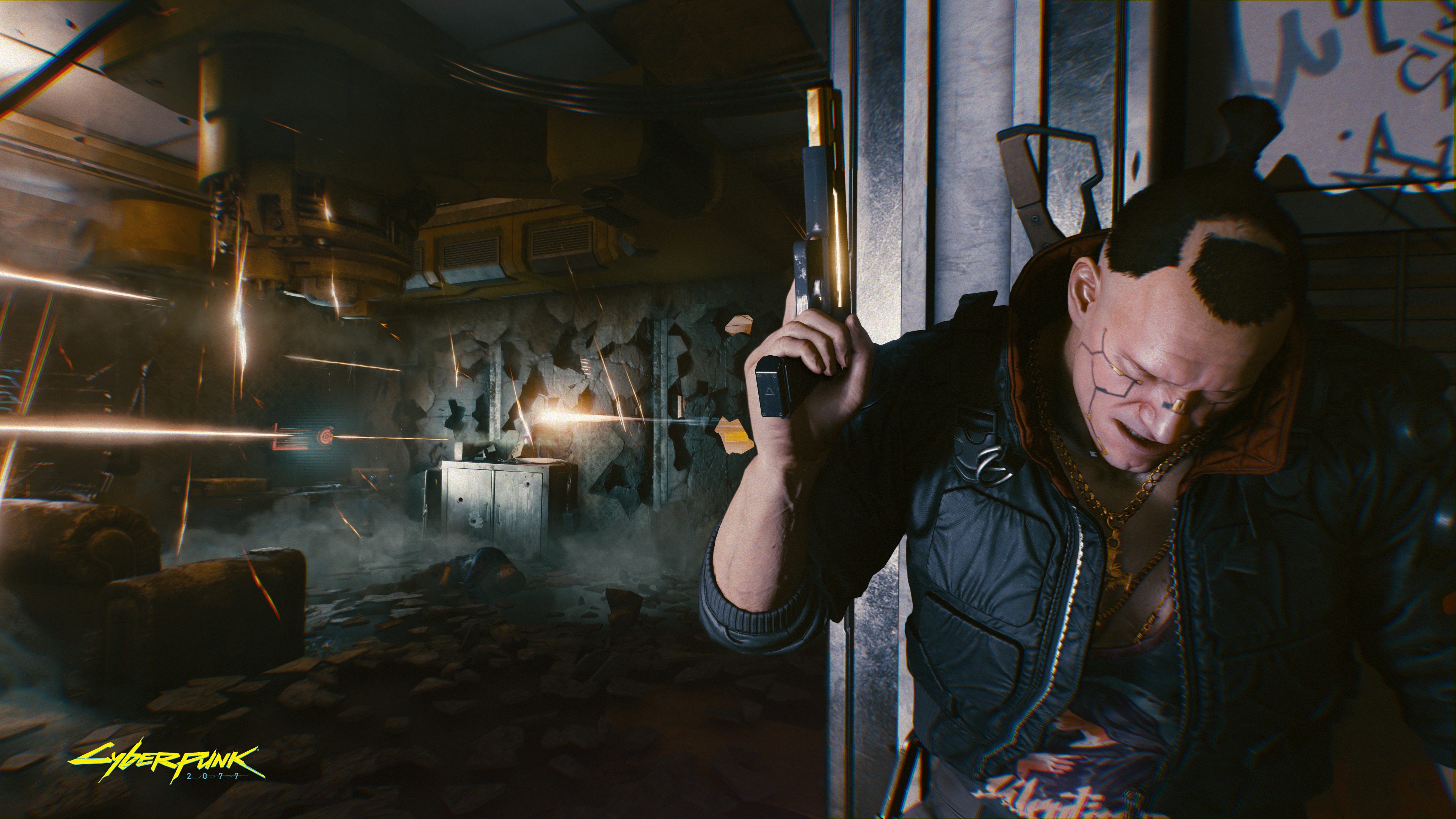 Jackie Welles from Cyberpunk 2077 in a firefight HD Wallpaper