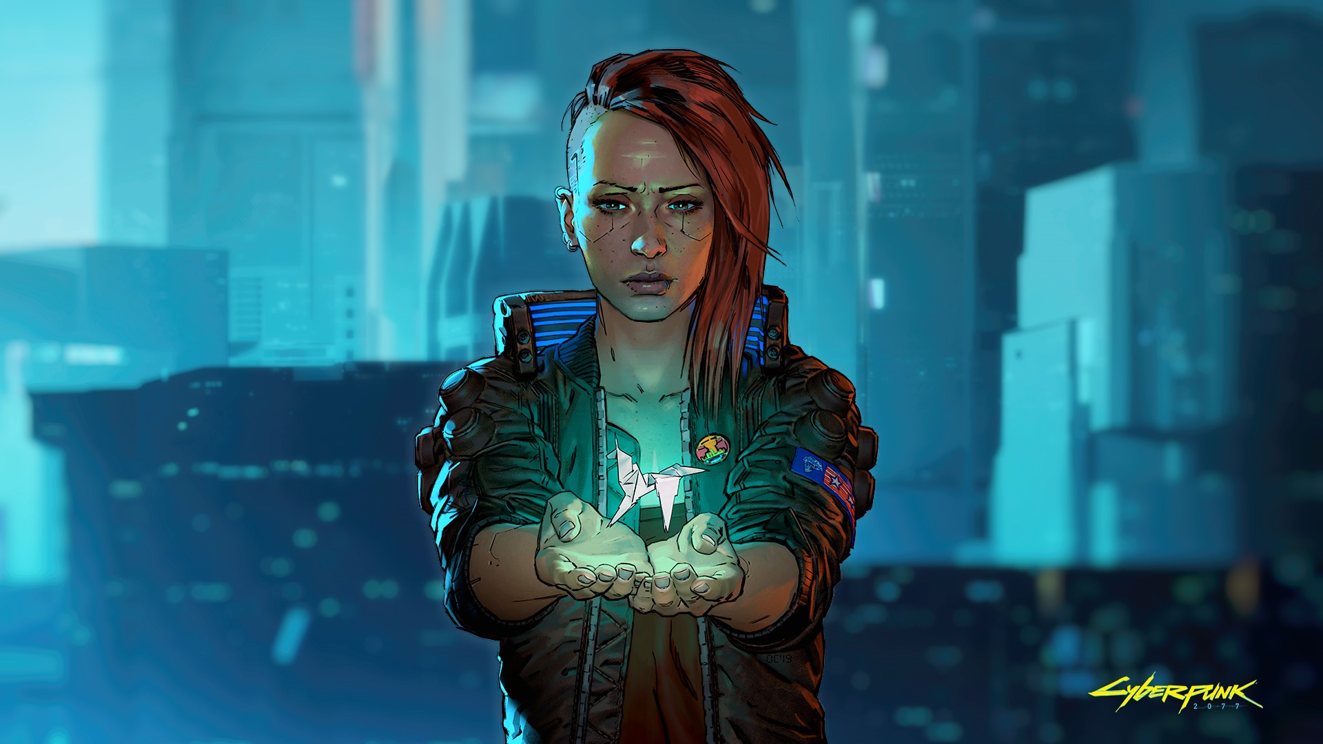 V from Cyberpunk 2077 holding a paper crane HD Wallpaper