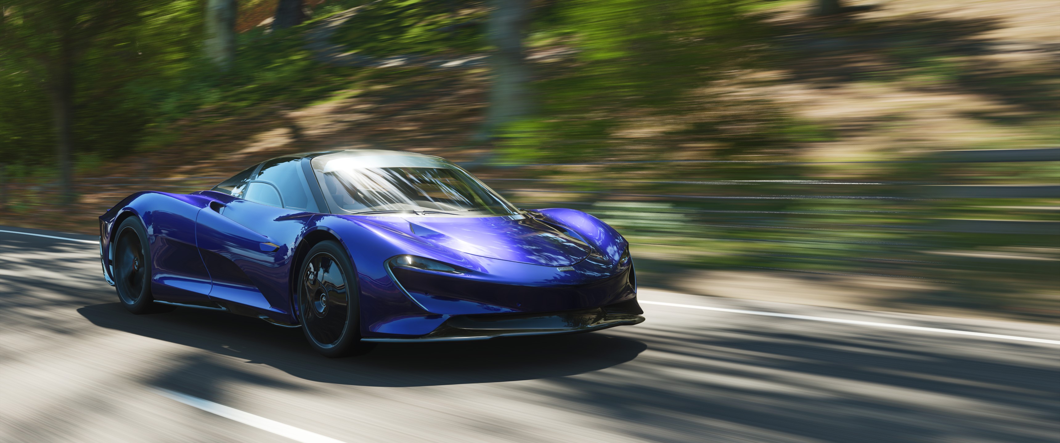 McLaren Speedtail driving on a road in Forza Horizon 4 HD Wallpaper