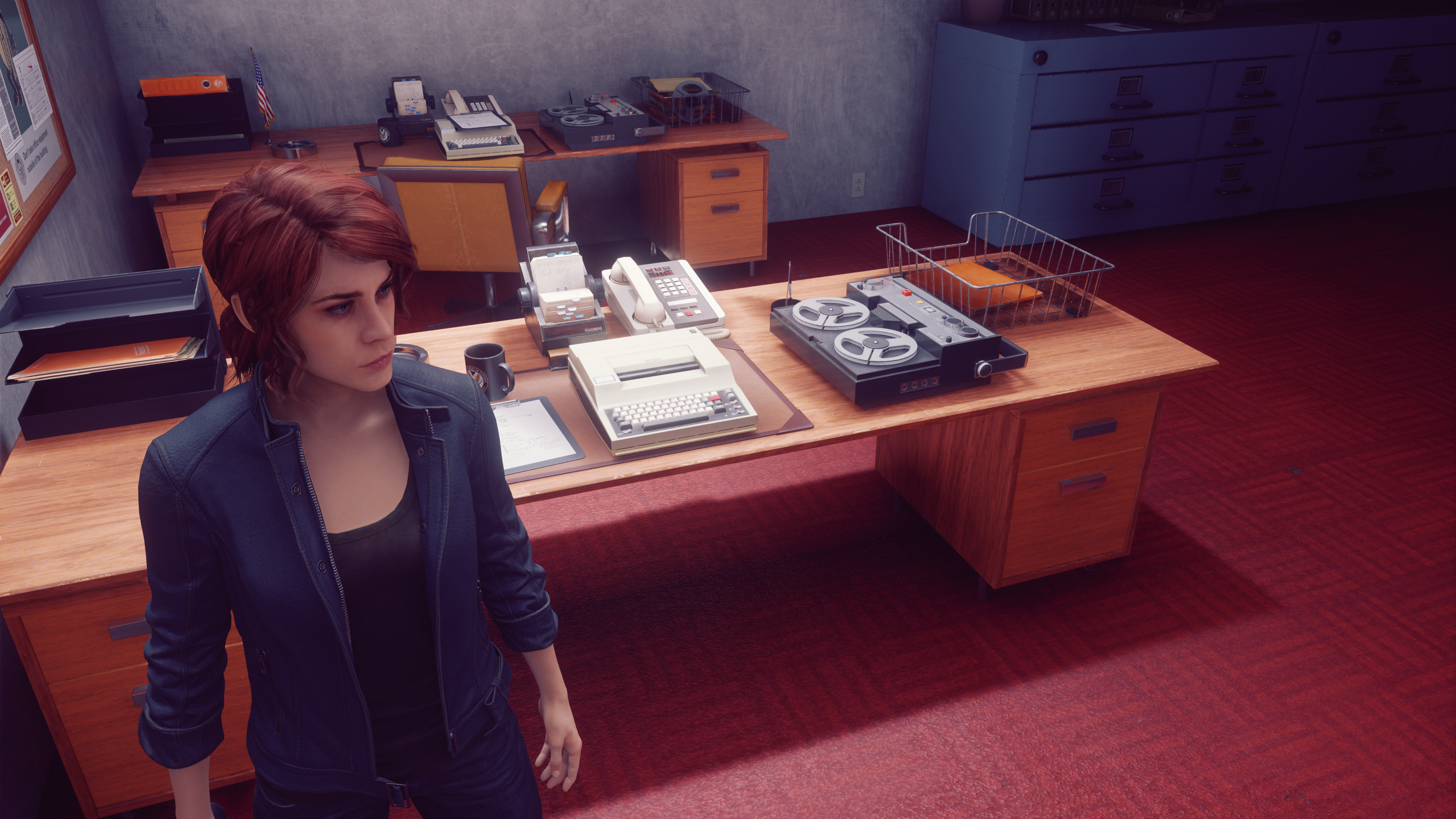 Jesse Faden from Control in an office HD Wallpaper