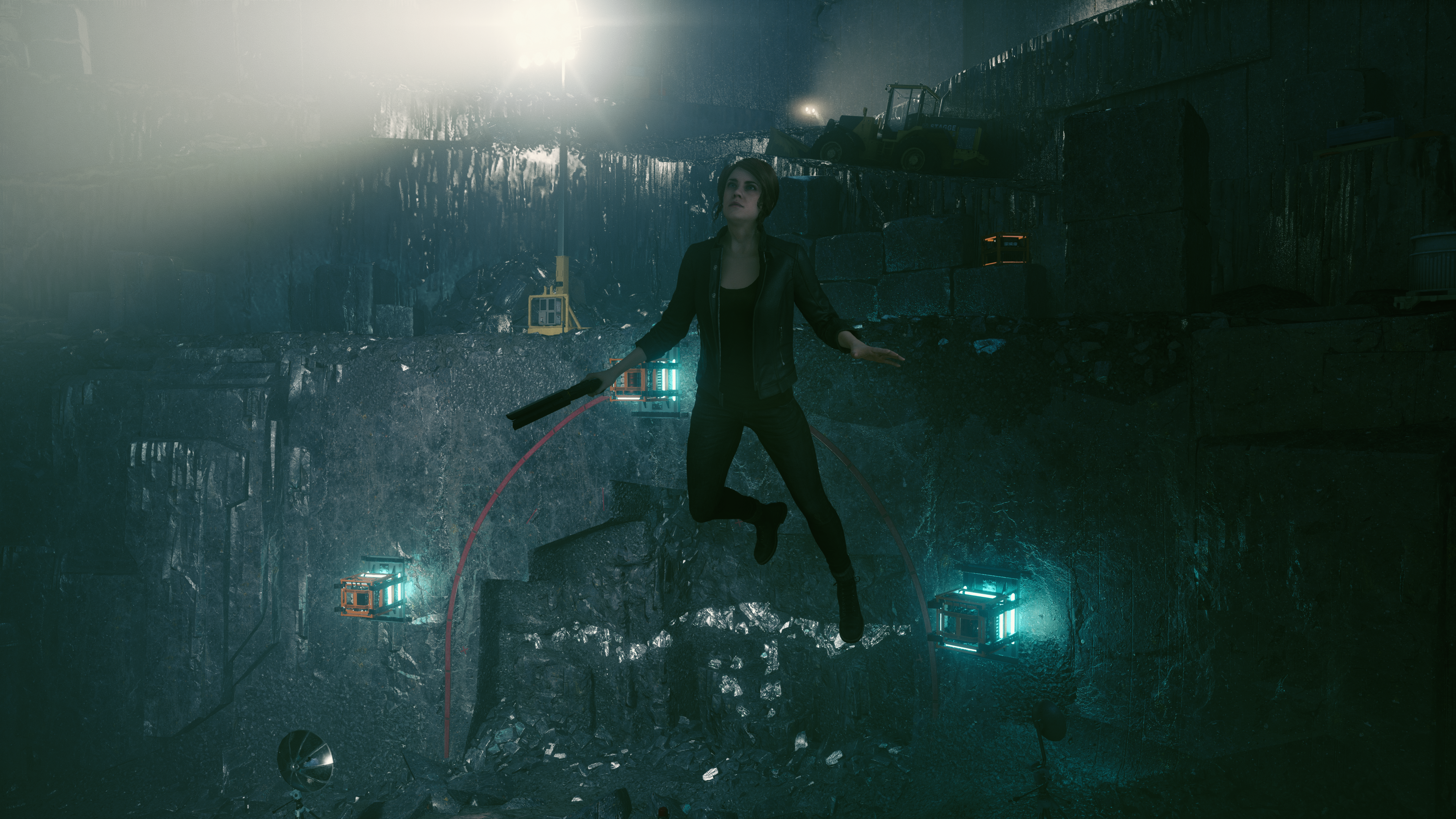 Jesse Faden from Control levitating in a quarry HD Wallpaper
