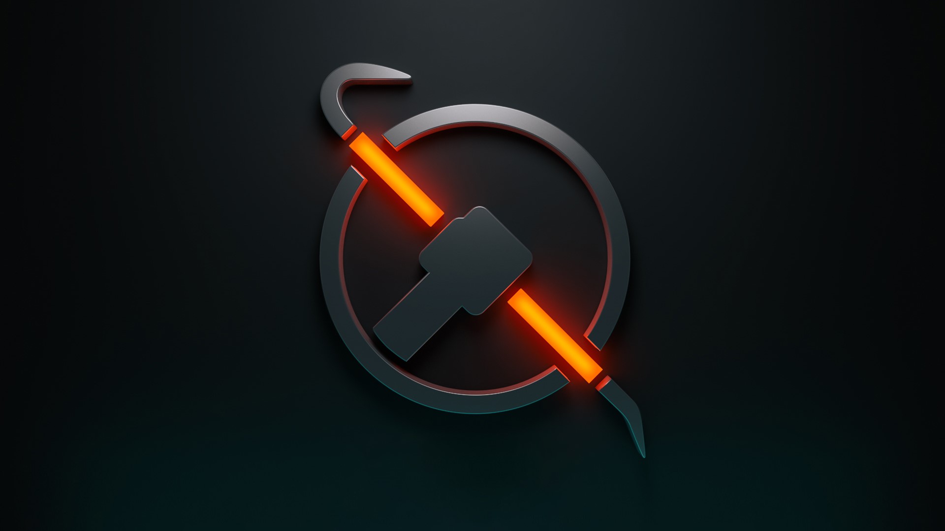 Half-Life Black Mesa logo with crowbar and hammer HD Wallpaper