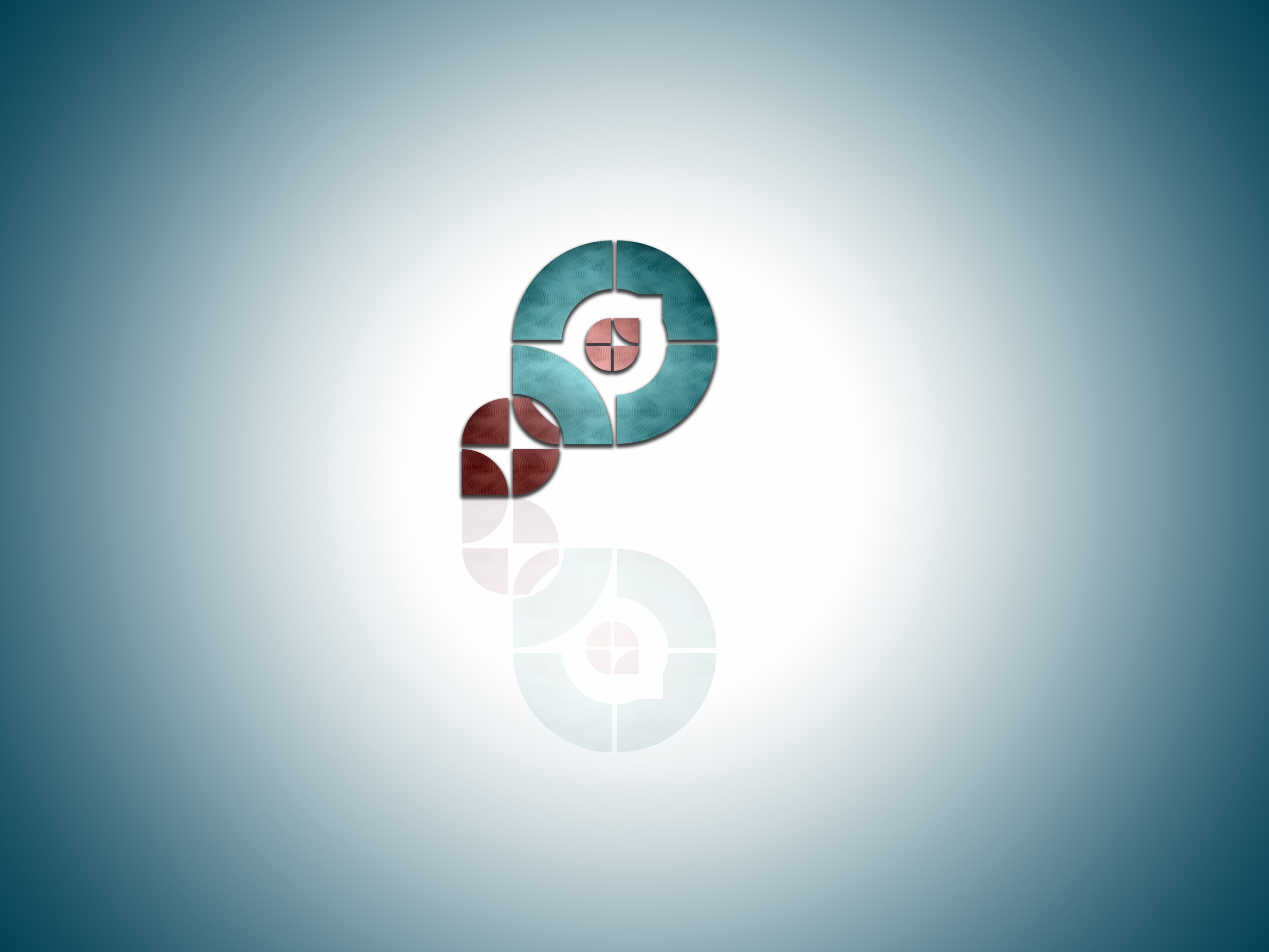 Abstract geometric logo with reflection HD Wallpaper