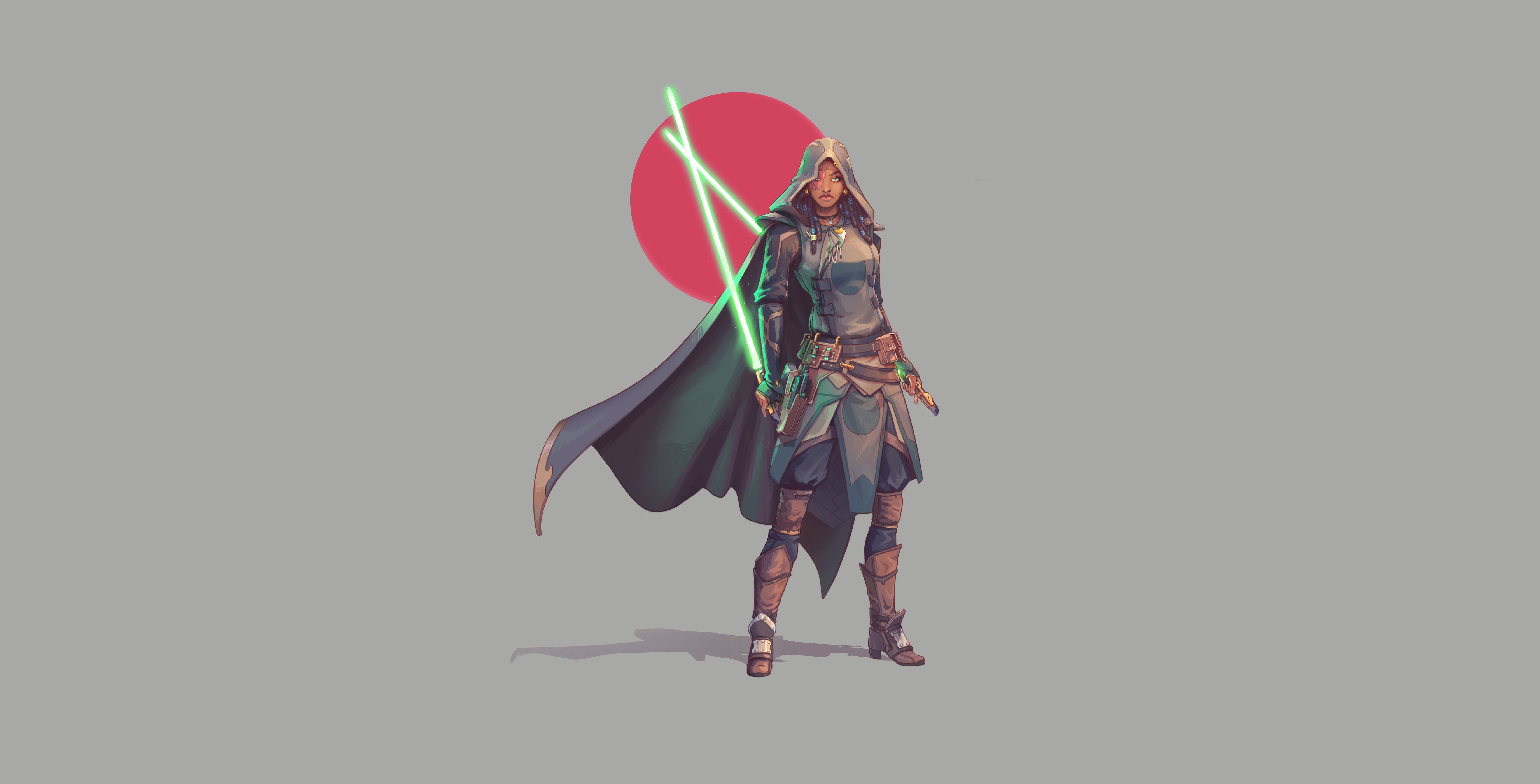 Woman with two lightsabers from Star Wars HD Wallpaper