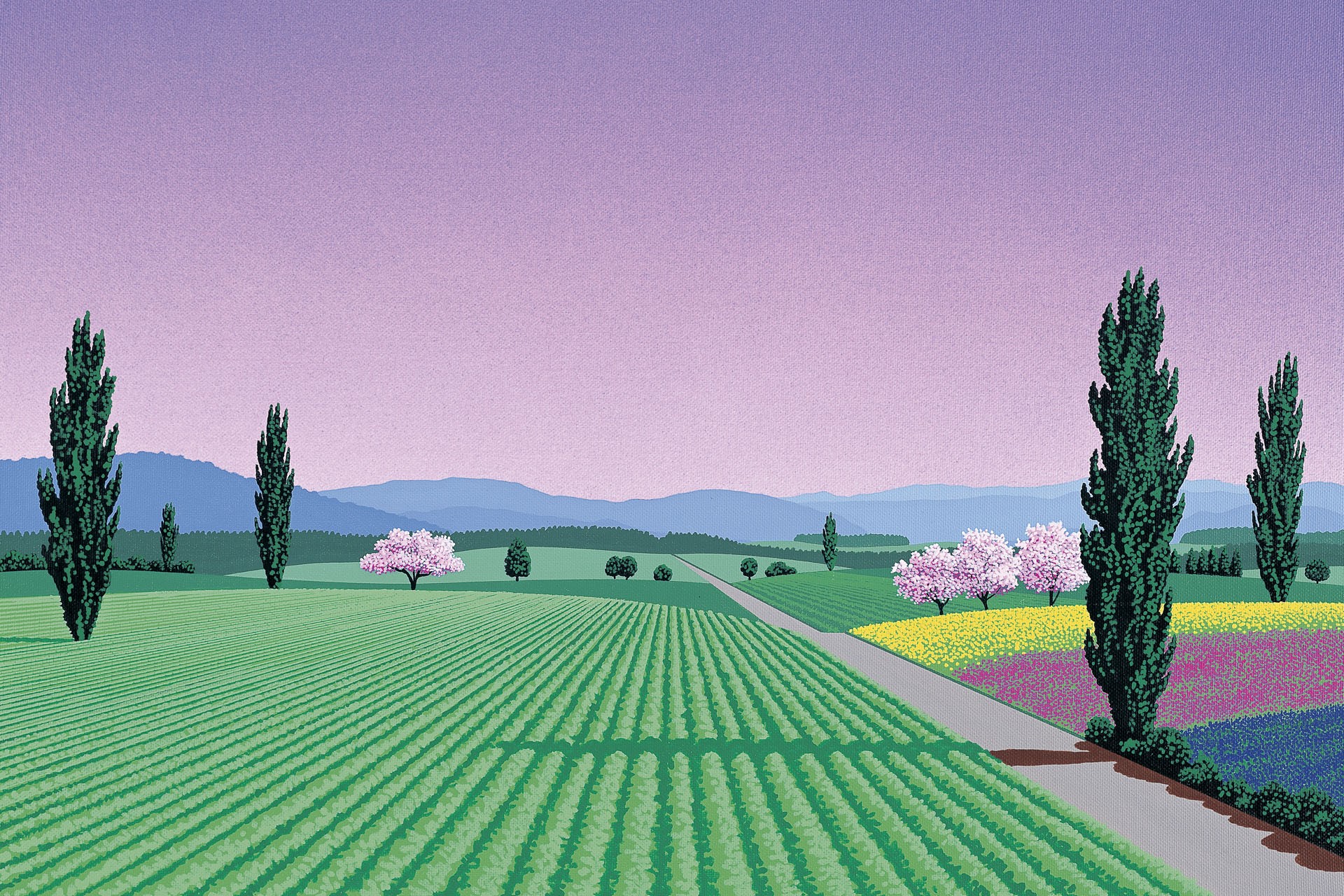 Painting of a landscape by Hiroshi Nagai HD Wallpaper