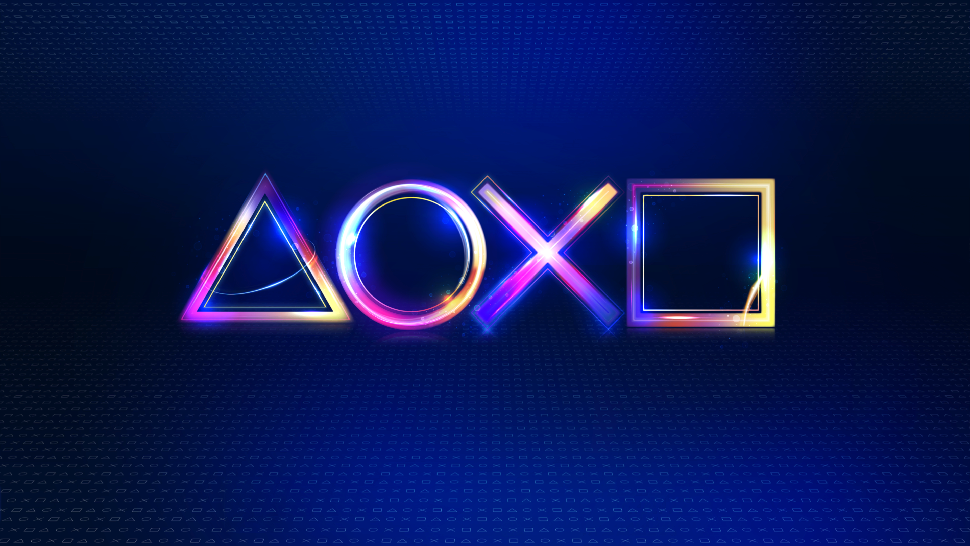 PlayStation symbols on blue background 4K HD Wallpaper