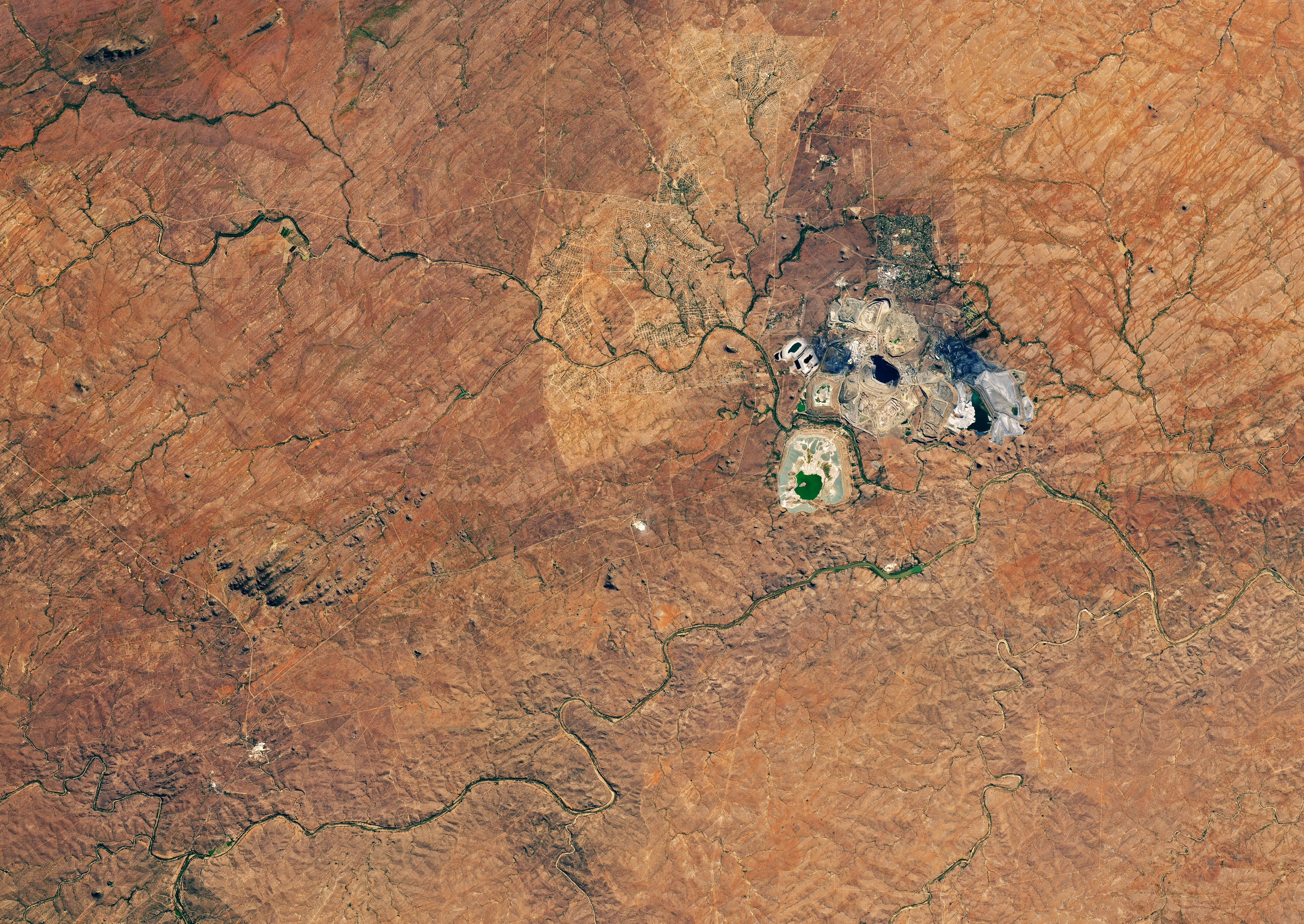 NASA 4K satellite view of South African mine HD Wallpaper