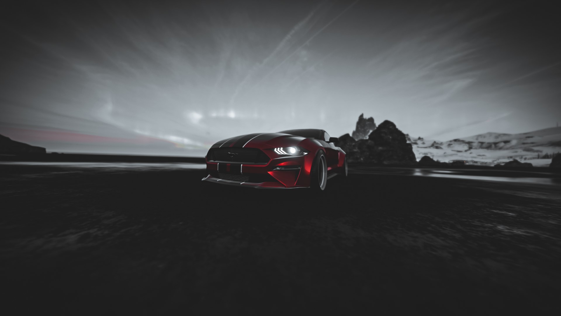 Red Ford Mustang DeBerti Design in Forza Horizon 4 HD Wallpaper
