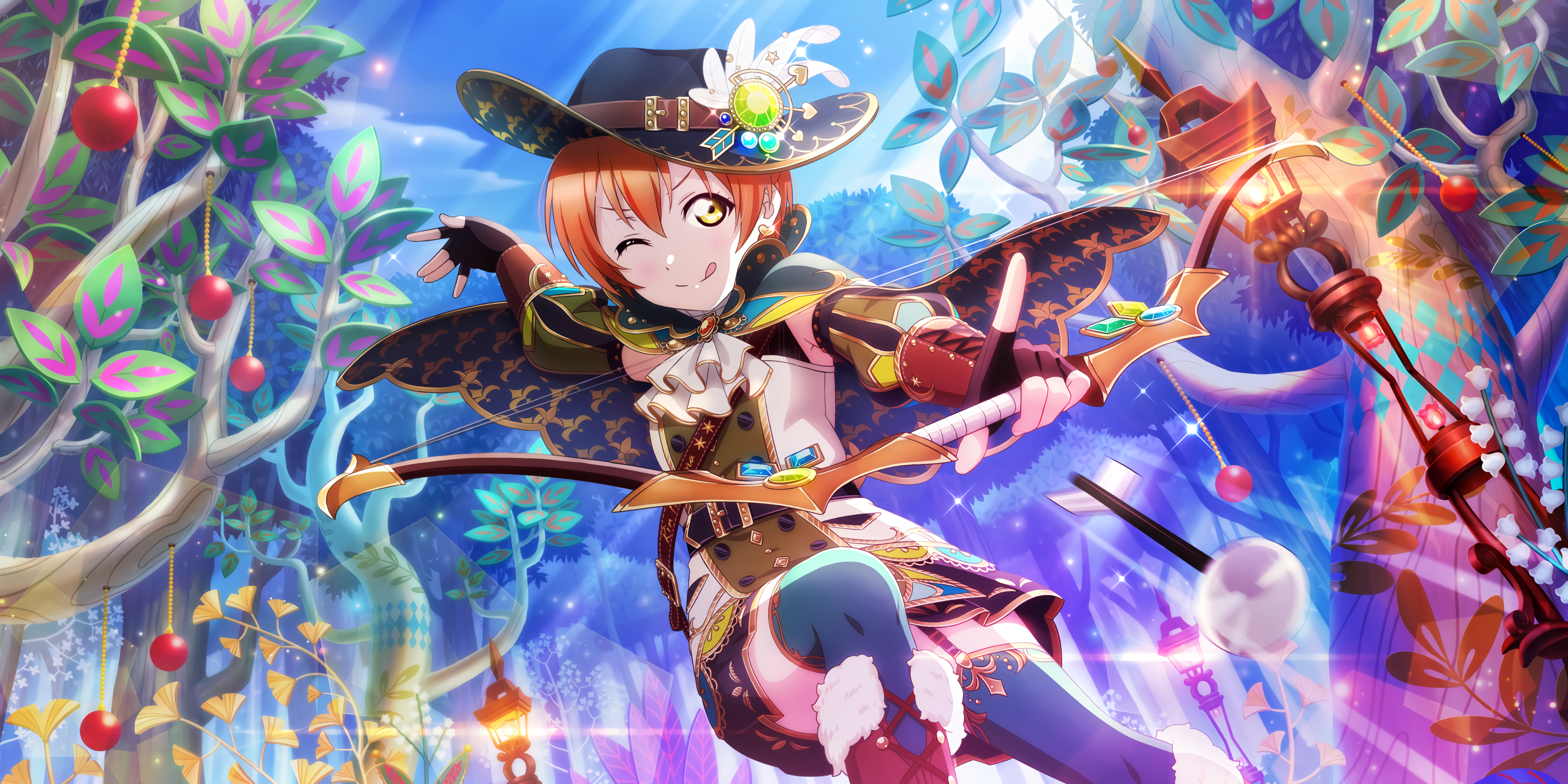 Rin Hoshizora from Love Live! Sunshine!! with a bow HD Wallpaper