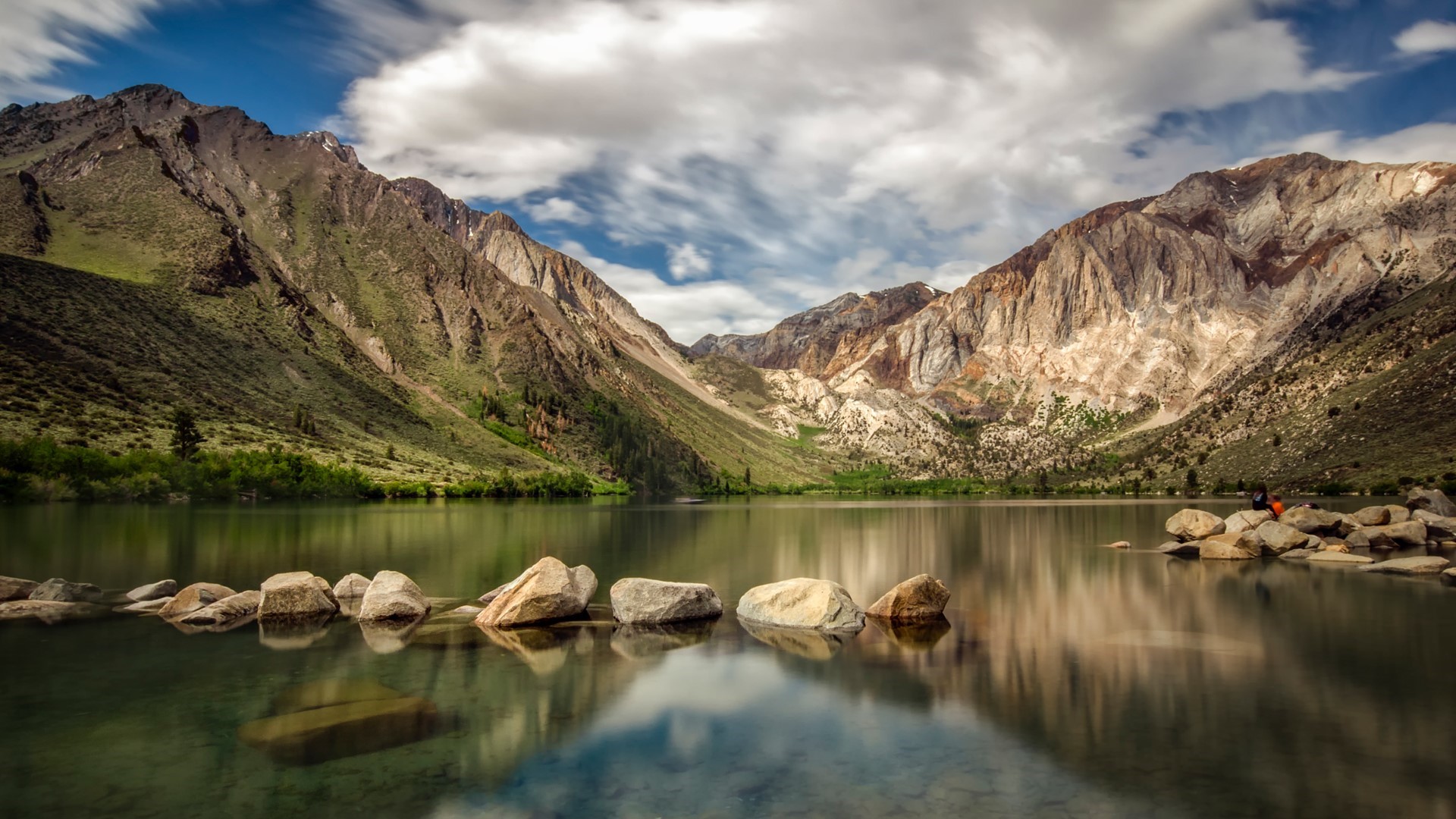 Convict Lake Mountains and Clear Water HD Wallpaper