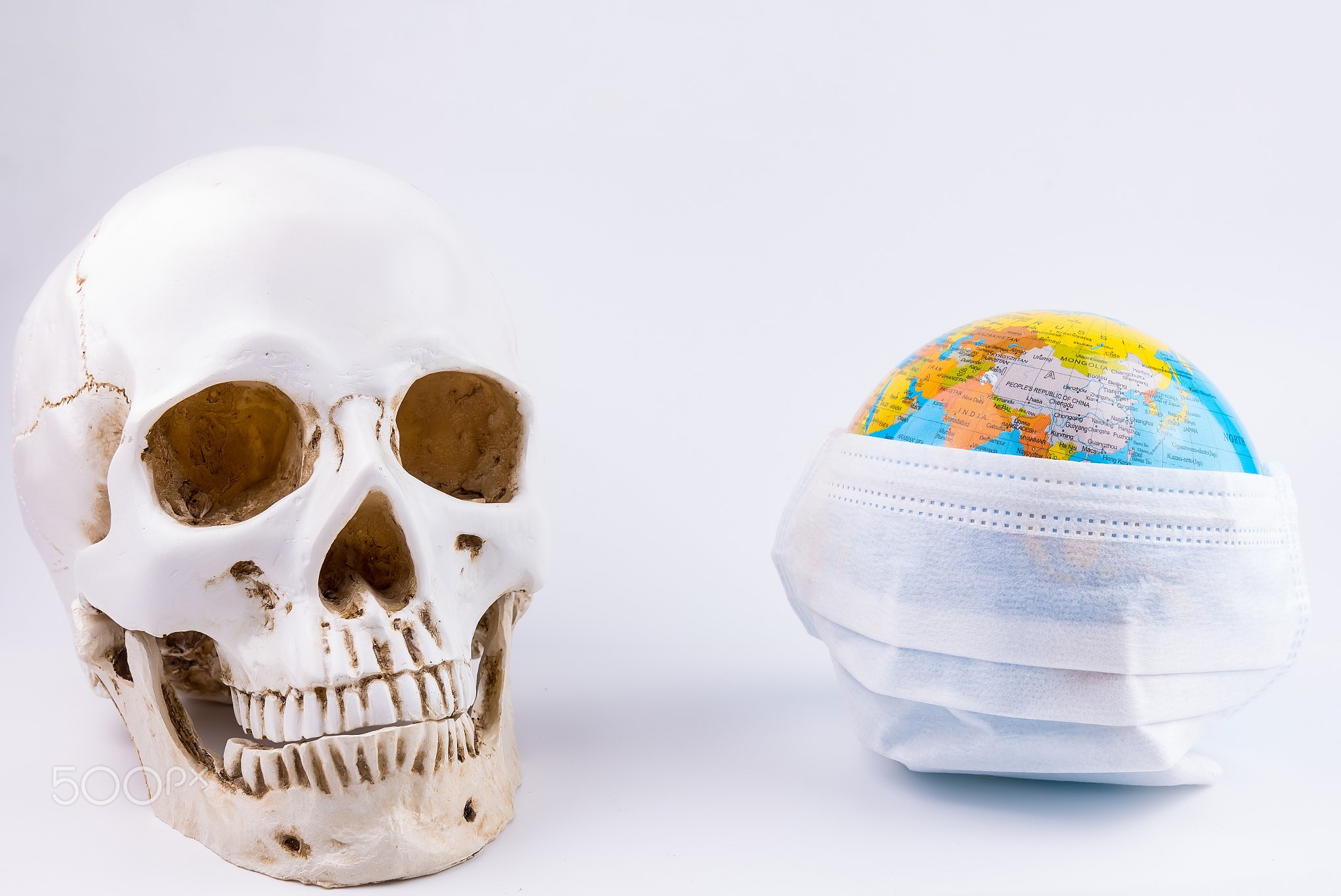 Skull and Globe with Face Mask HD Wallpaper
