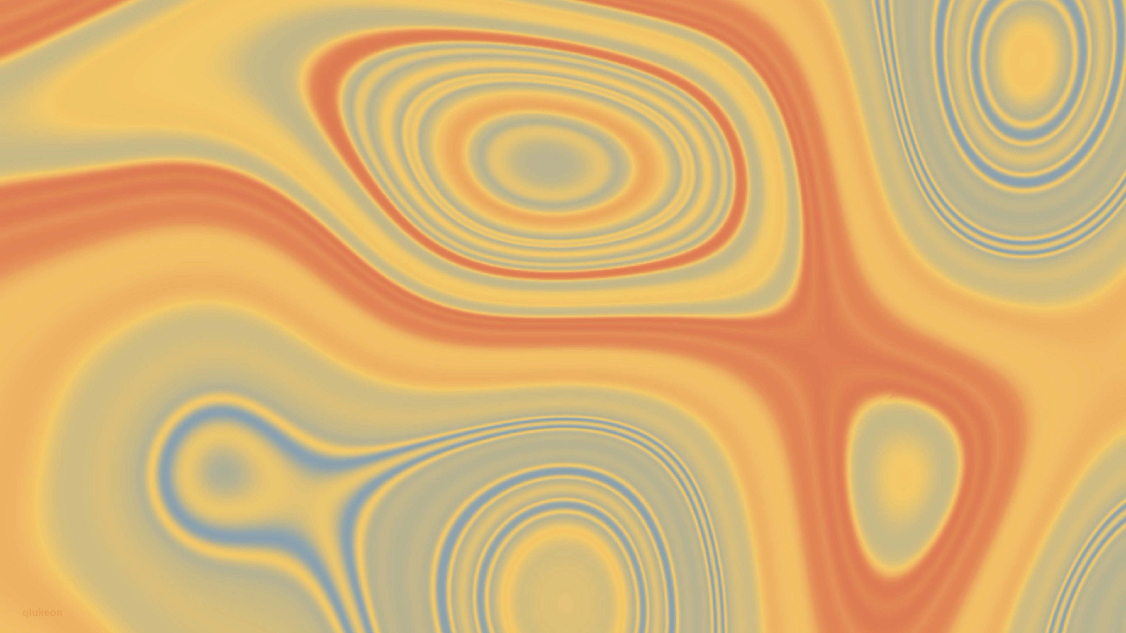 Abstract swirling pattern in yellow, orange, and blue HD Wallpaper