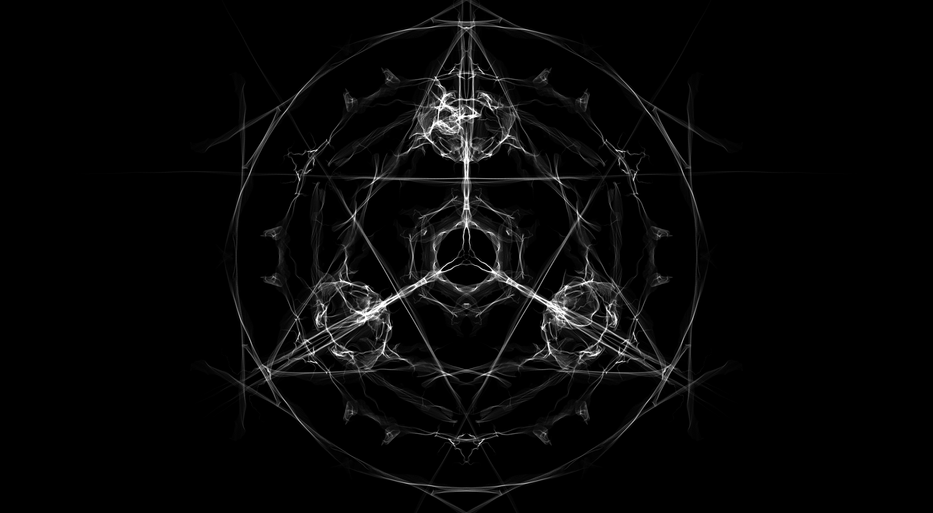 Minimalist Transmutation Circle Pattern on Black Background HD Wallpaper