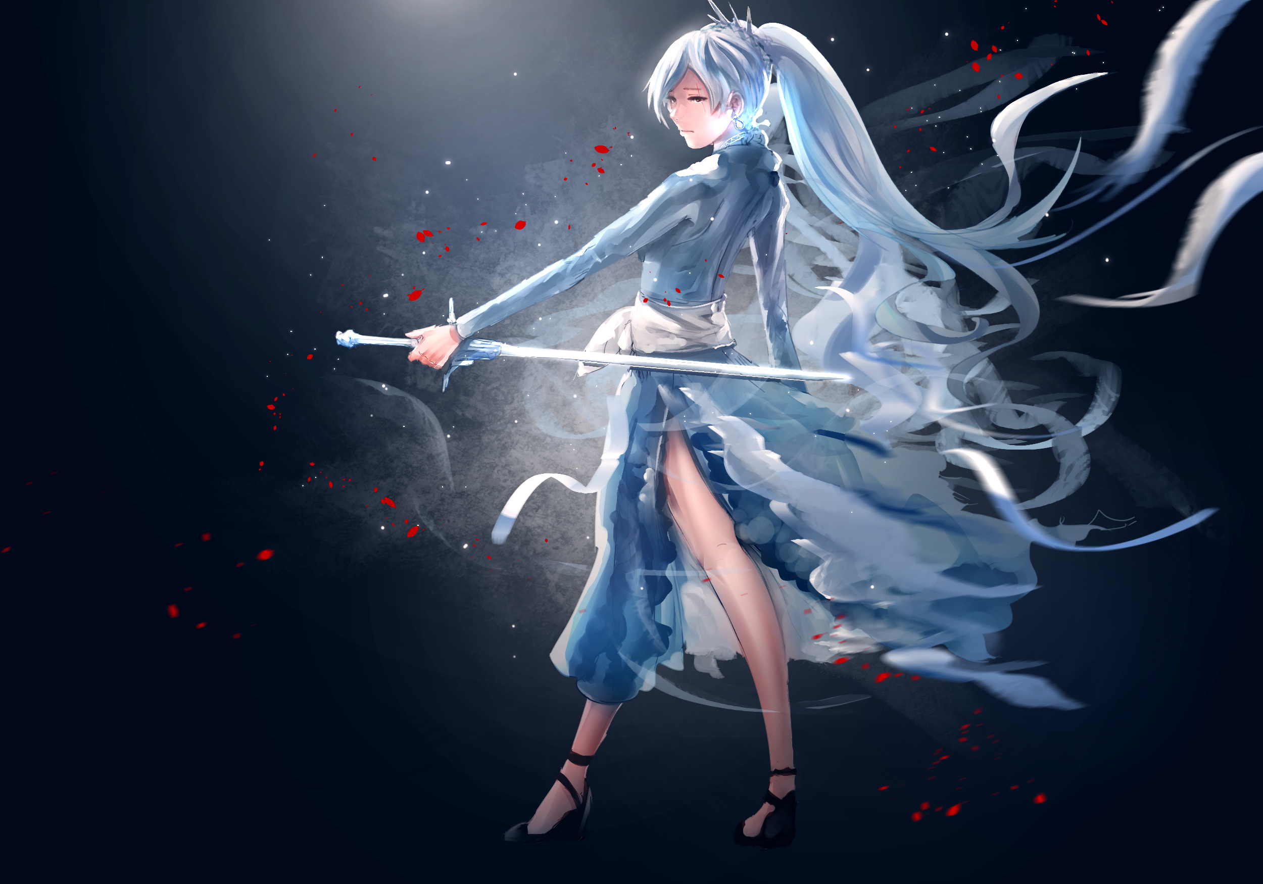 Weiss Schnee from RWBY with Myrtenaster HD Wallpaper