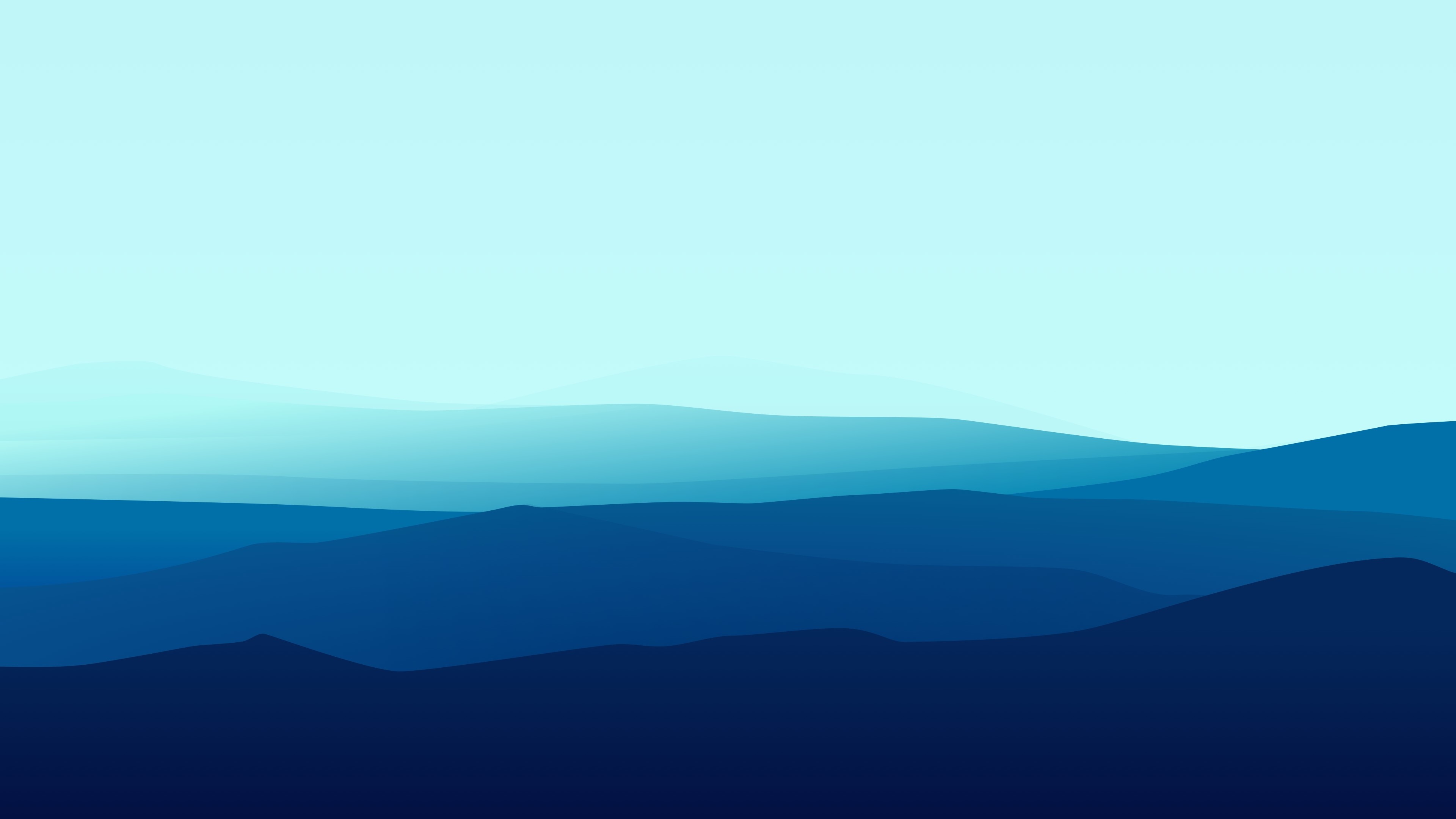 Minimalist Blue Mountain Landscape Artwork HD Wallpaper