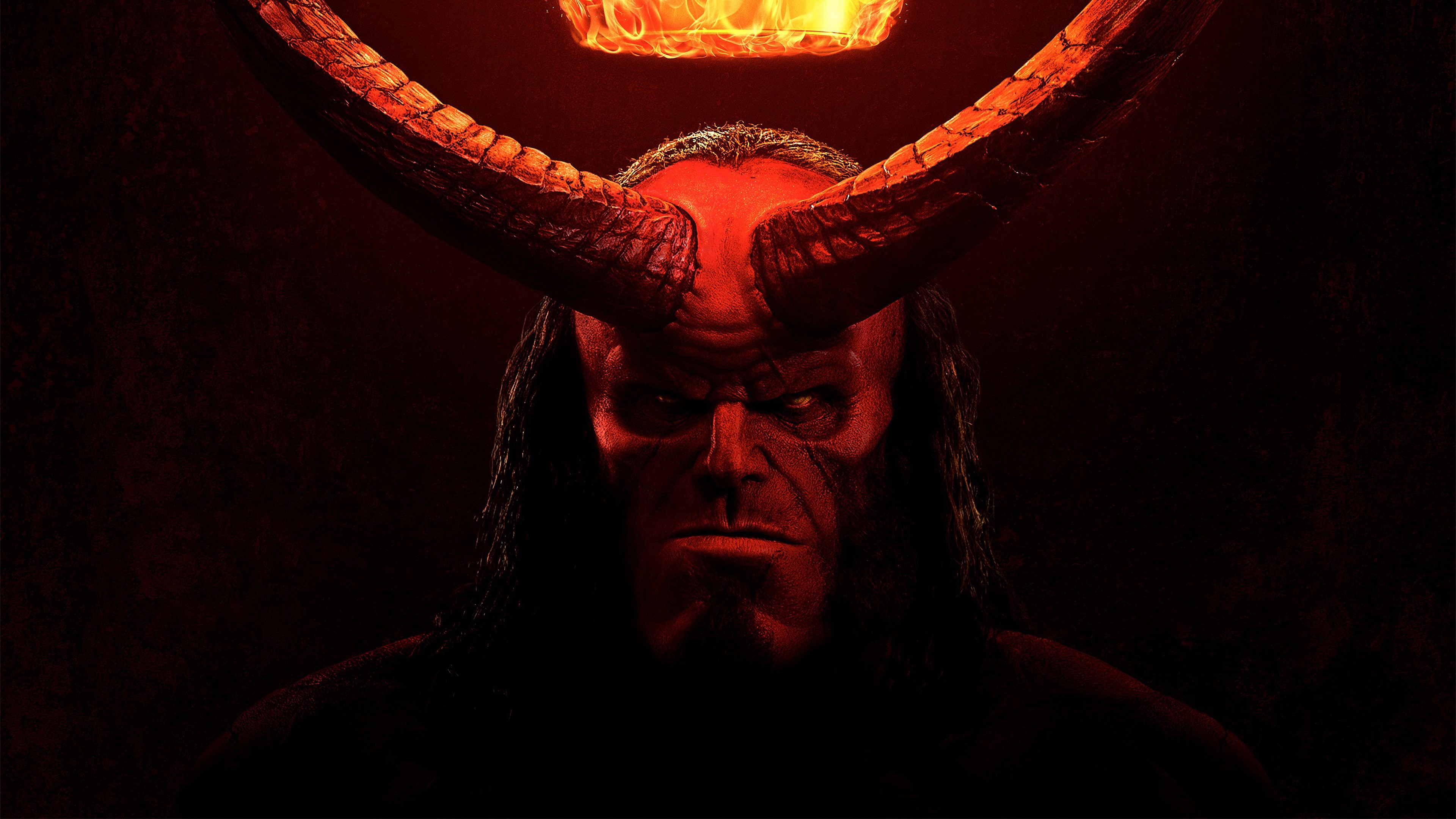 Hellboy with horns and fire crown HD Wallpaper