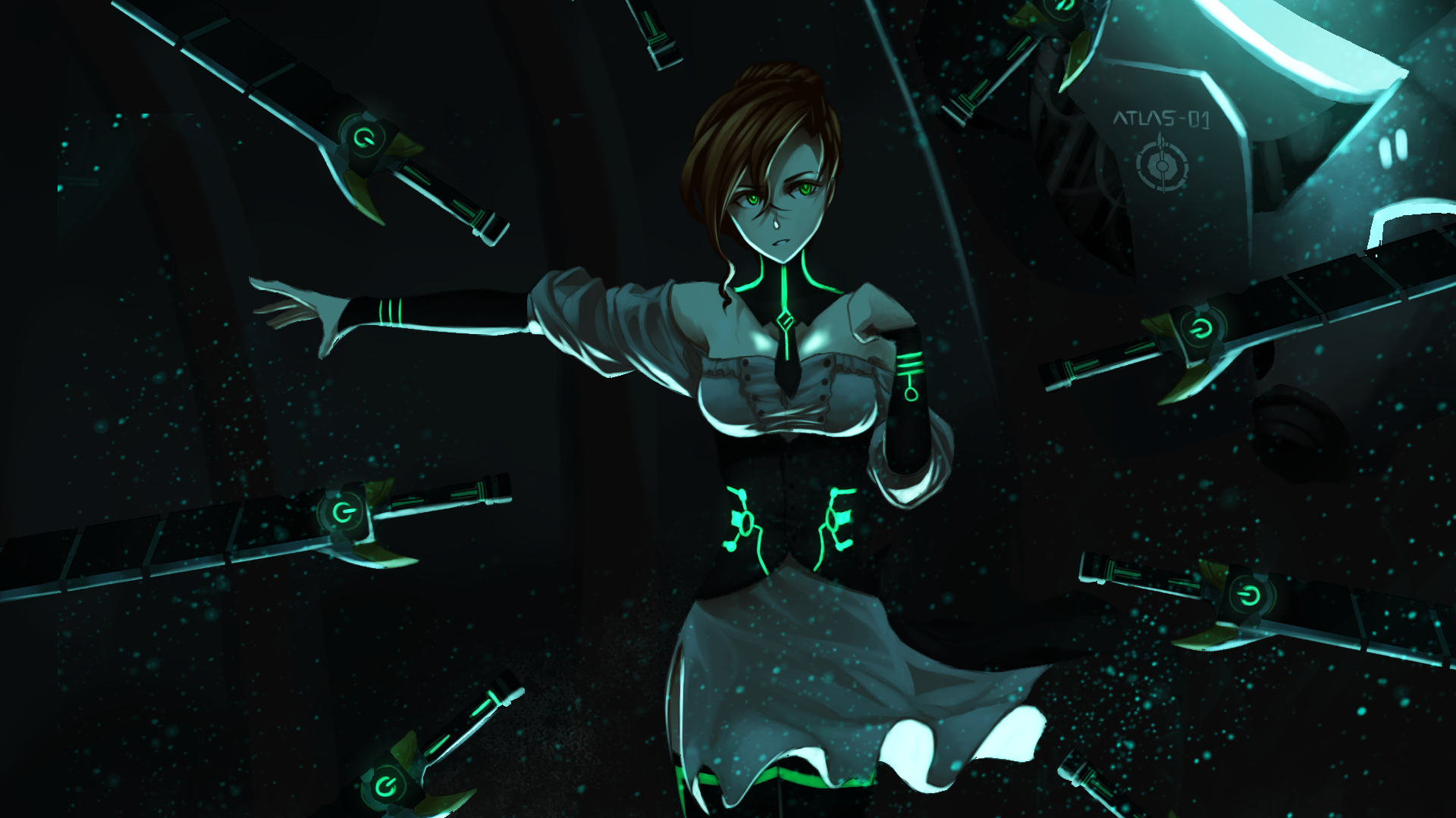Penny Polendina from RWBY surrounded by swords HD Wallpaper
