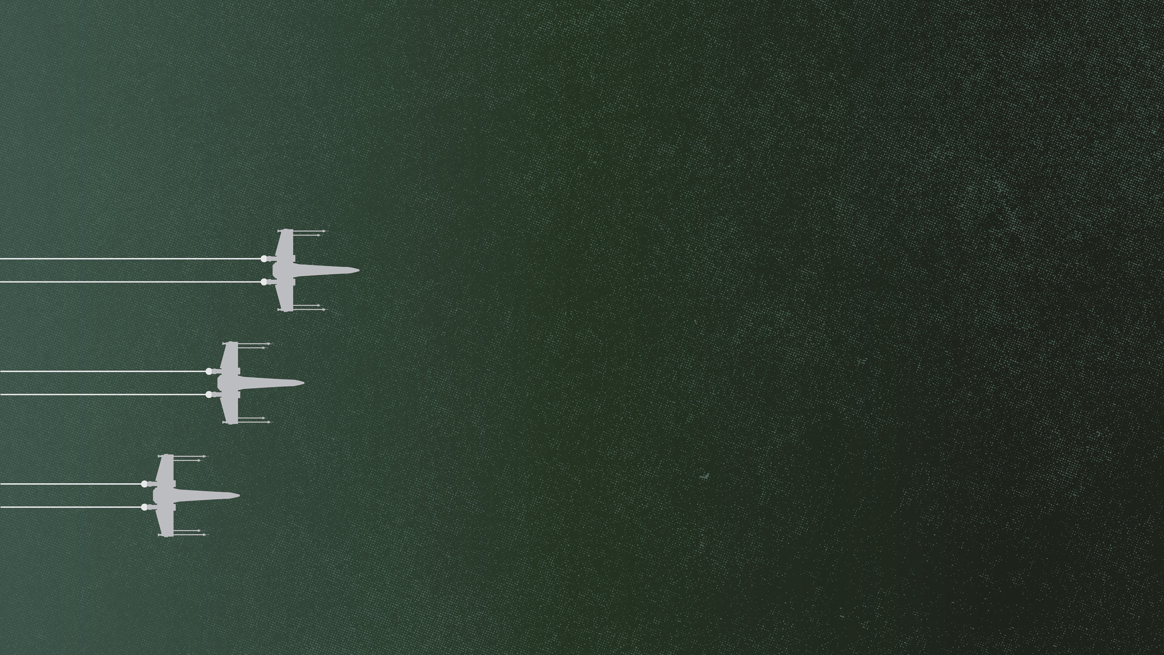 Minimalist Star Wars X-wings in formation HD Wallpaper