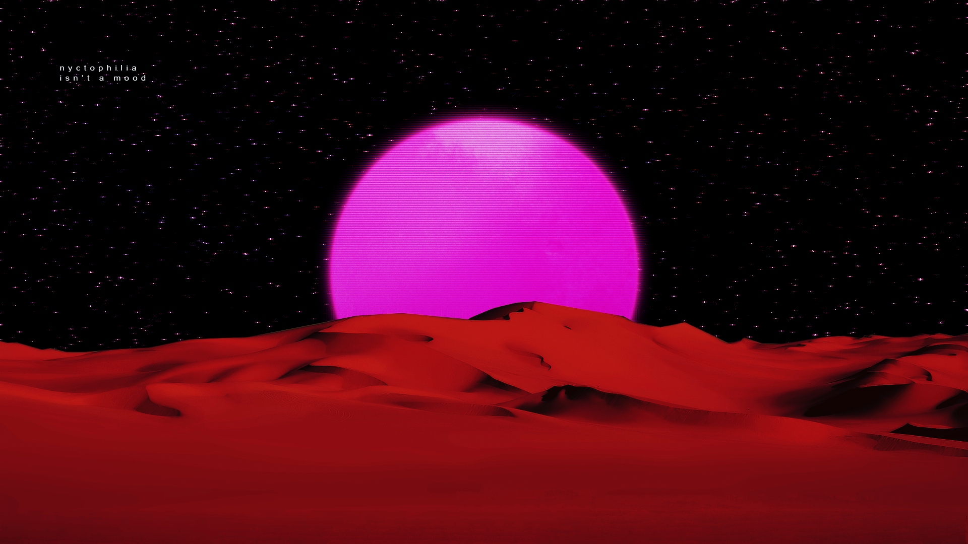 Nyctophilia isn't a mood synthwave desert planet HD Wallpaper