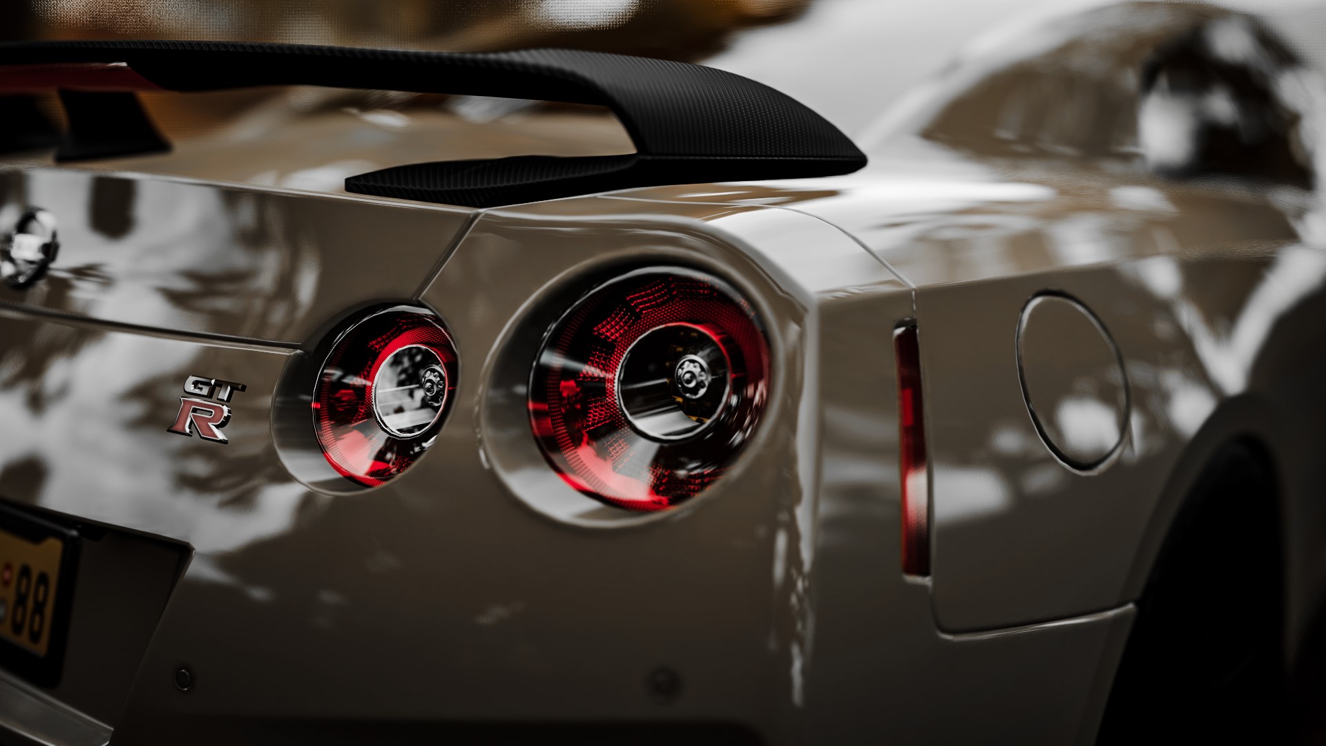 Nissan GT-R rear view HD Wallpaper