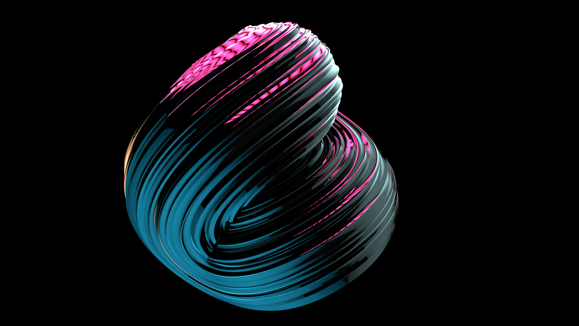 Abstract twisted shape with pink and blue lighting HD Wallpaper