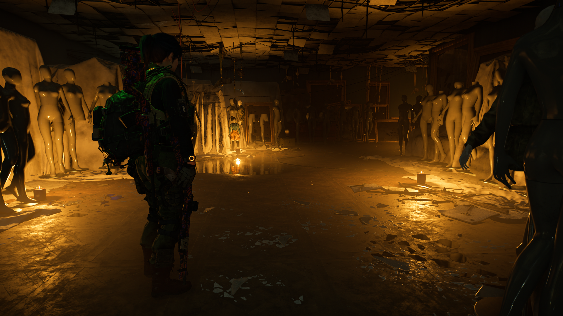Mannequins in a dark room in Tom Clancy's The Division 2 HD Wallpaper