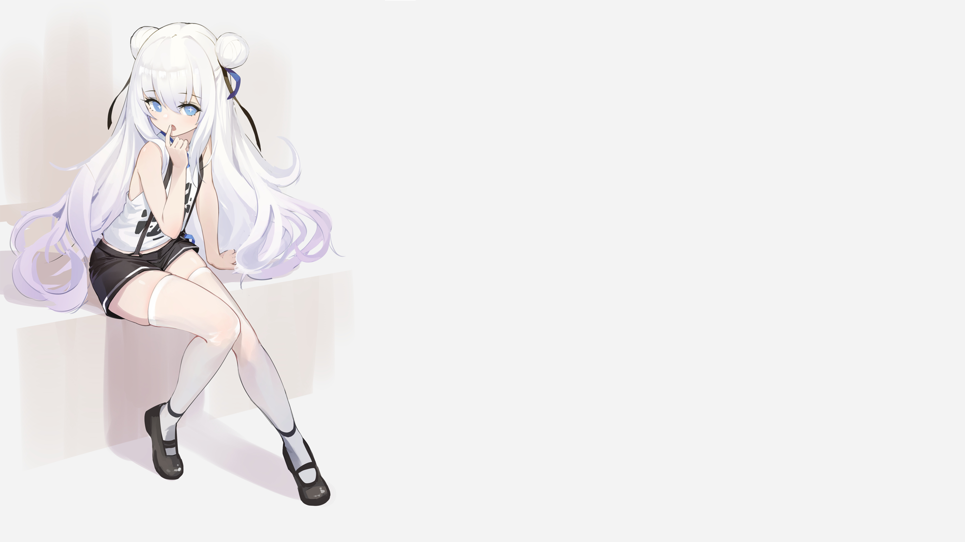 Azur Lane character sitting with finger on lips HD Wallpaper