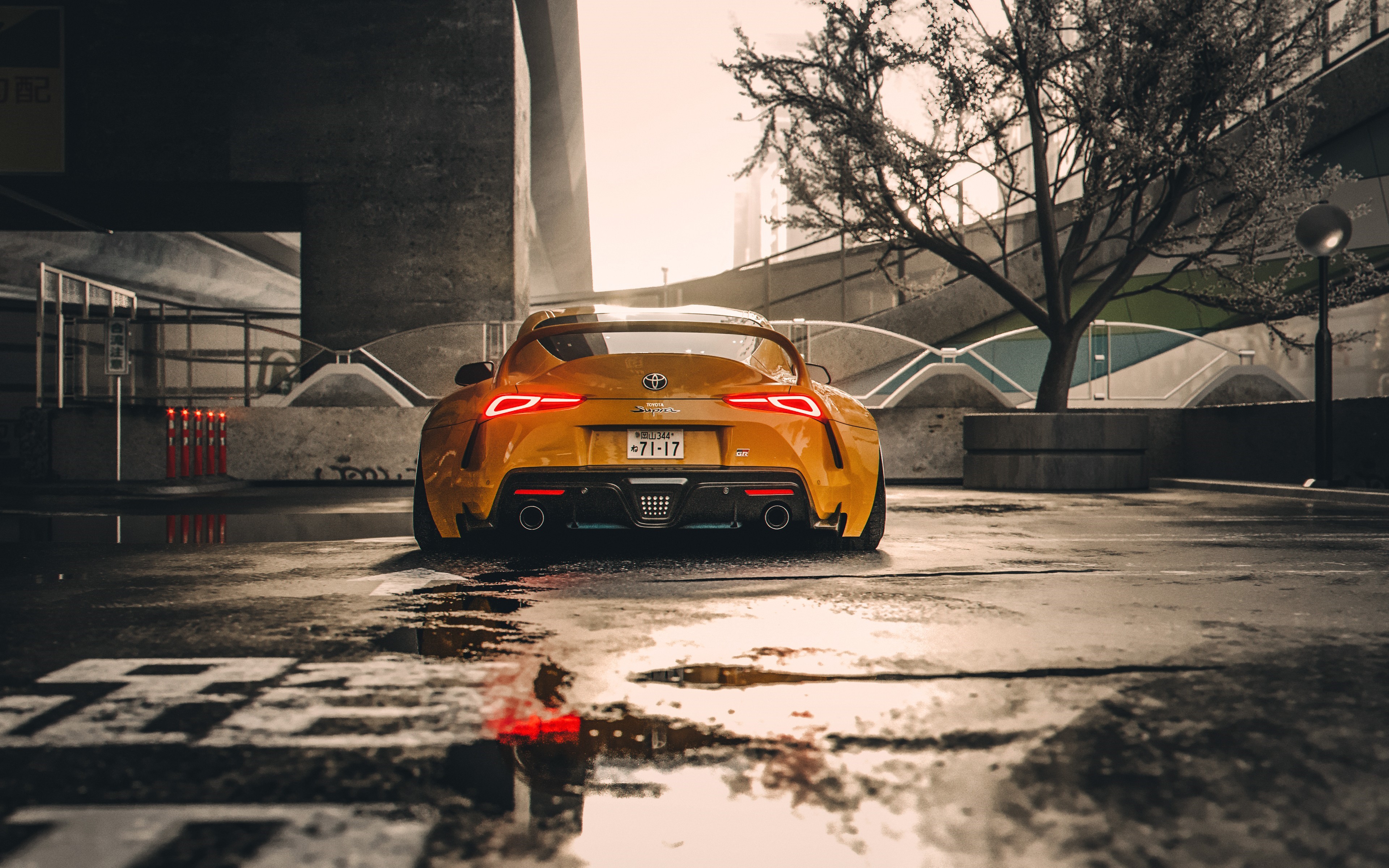 Toyota Supra MK5 4K Rear View Digital Art HD Wallpaper