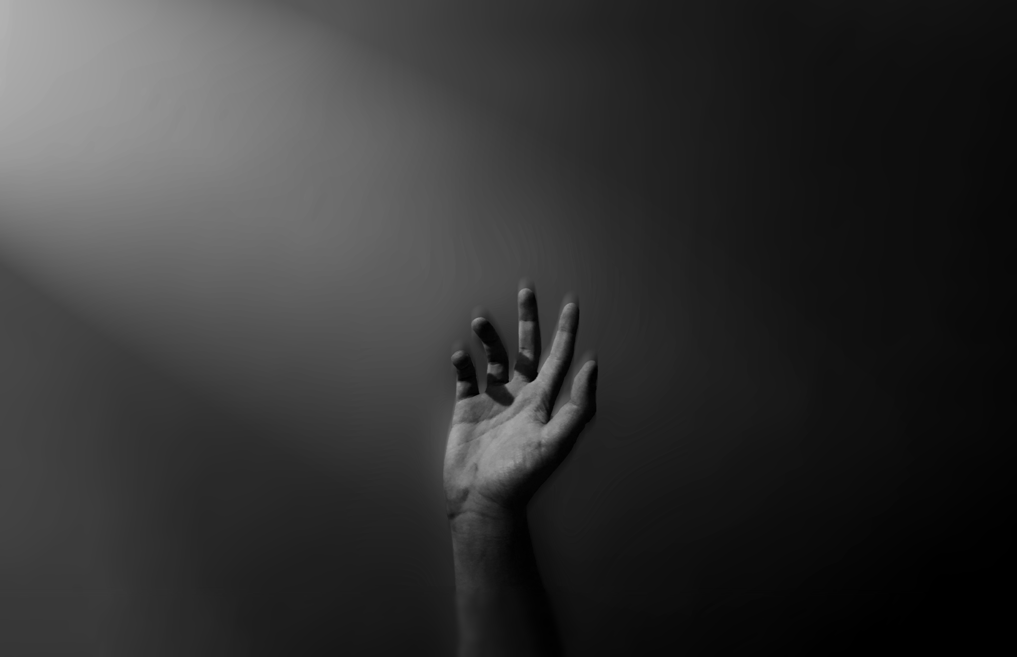 Monochrome photography of a hand reaching up HD Wallpaper