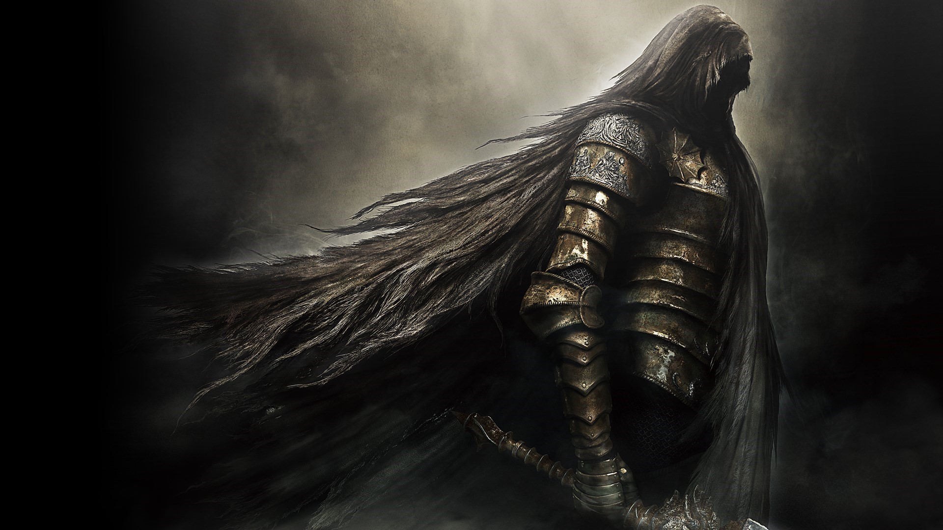 Knight in armor with long hair from Dark Souls II HD Wallpaper