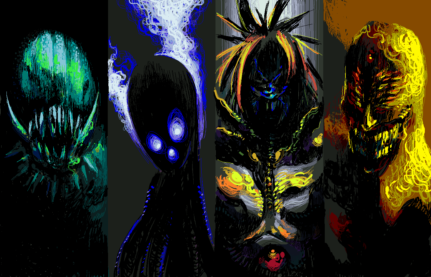 Four alien creatures from One-Punch Man HD Wallpaper