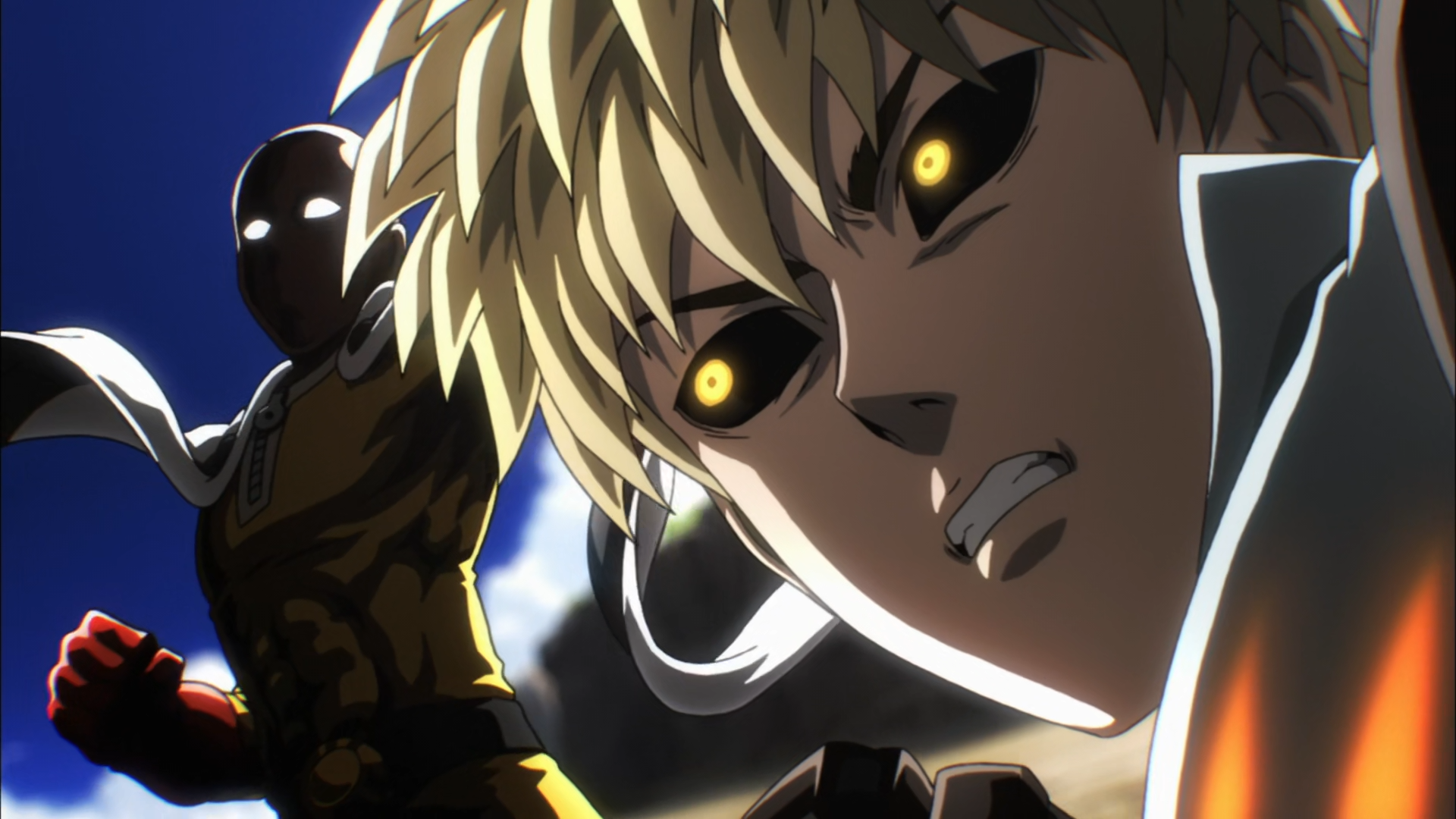 Genos and Saitama from One-Punch Man in battle HD Wallpaper