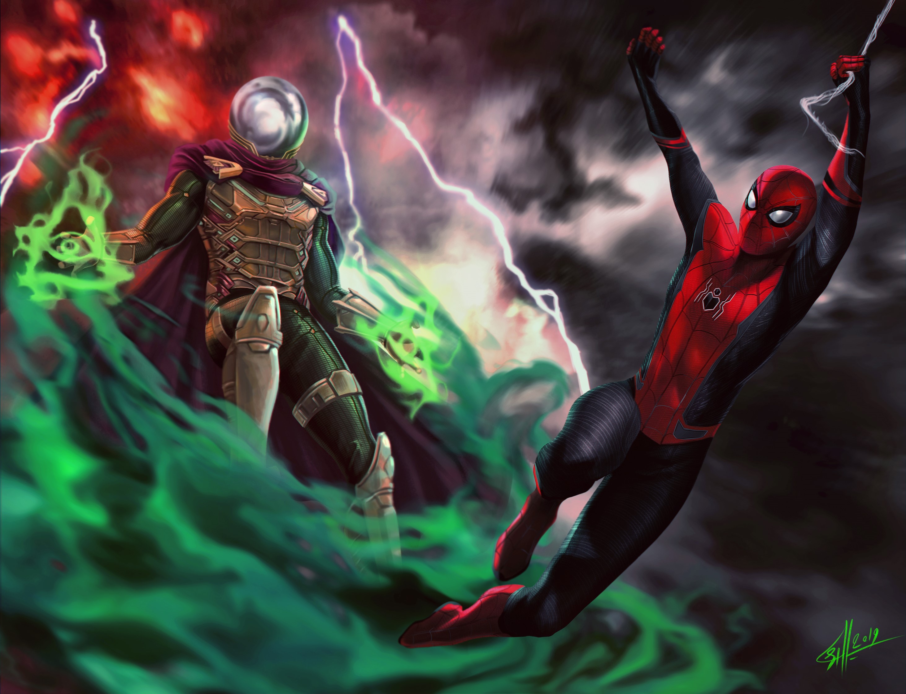 Spider-Man vs Mysterio HD Wallpaper