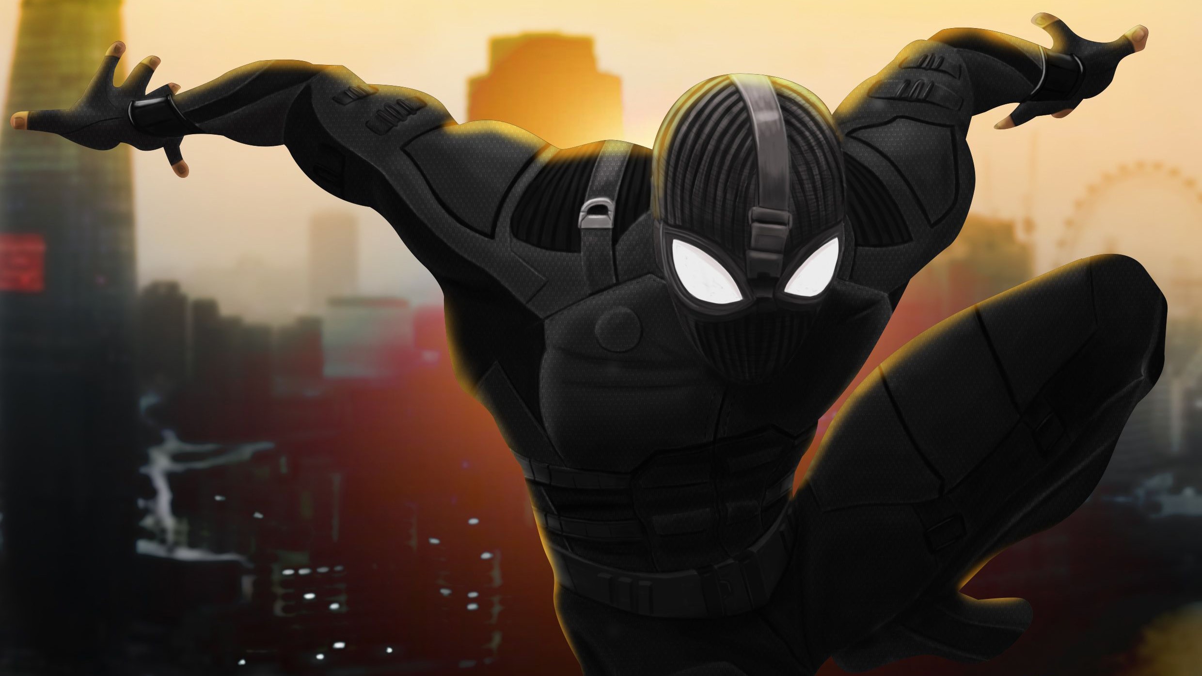 Spider-Man in Stealth Suit from Marvel Cinematic Universe HD Wallpaper