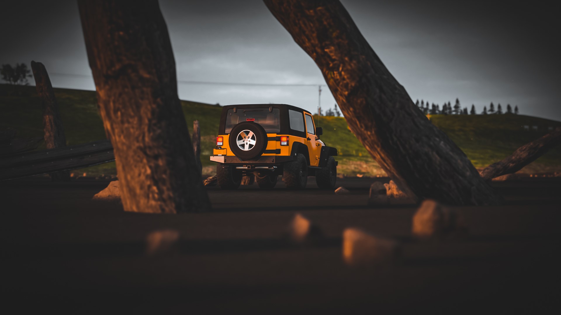 Yellow Jeep Wrangler in Forza Horizon 4 HD Wallpaper