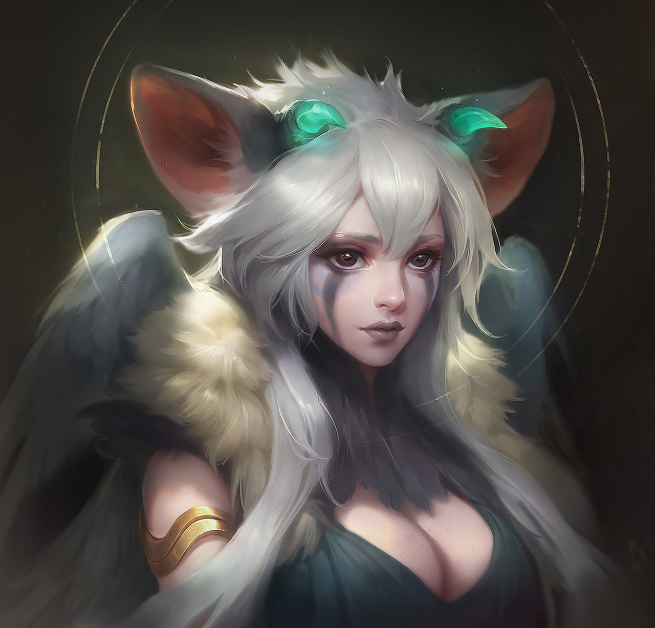 Woman with animal ears and wings HD Wallpaper