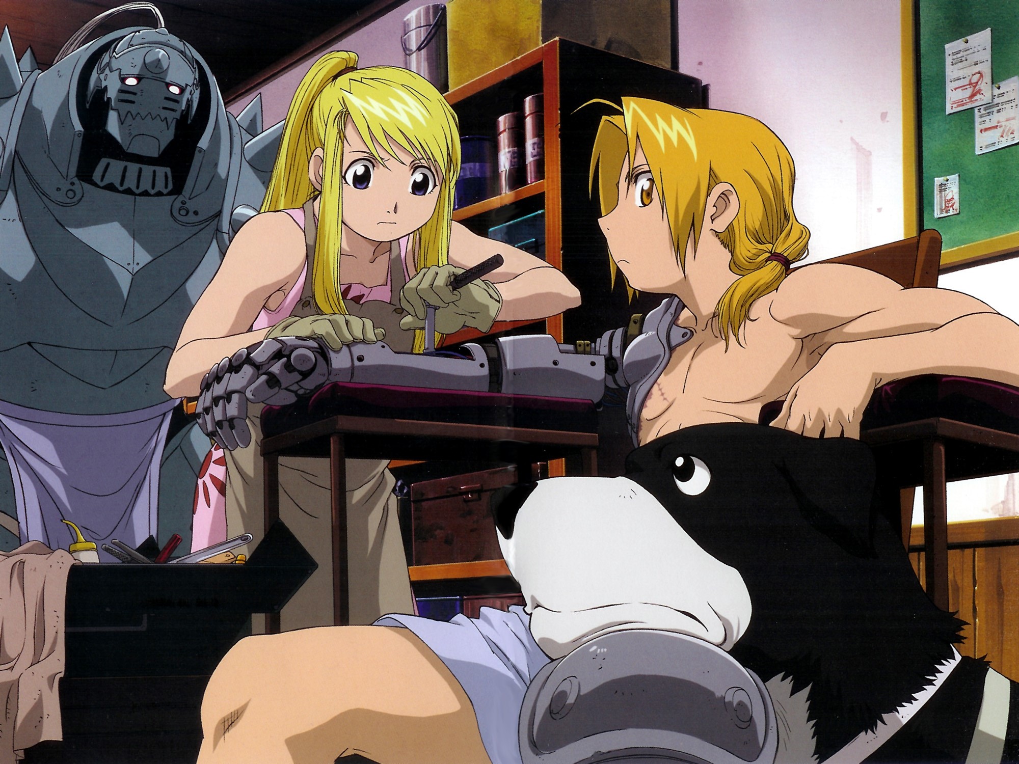 Riza Hawkeye and Alphonse Elric from Fullmetal Alchemist HD Wallpaper