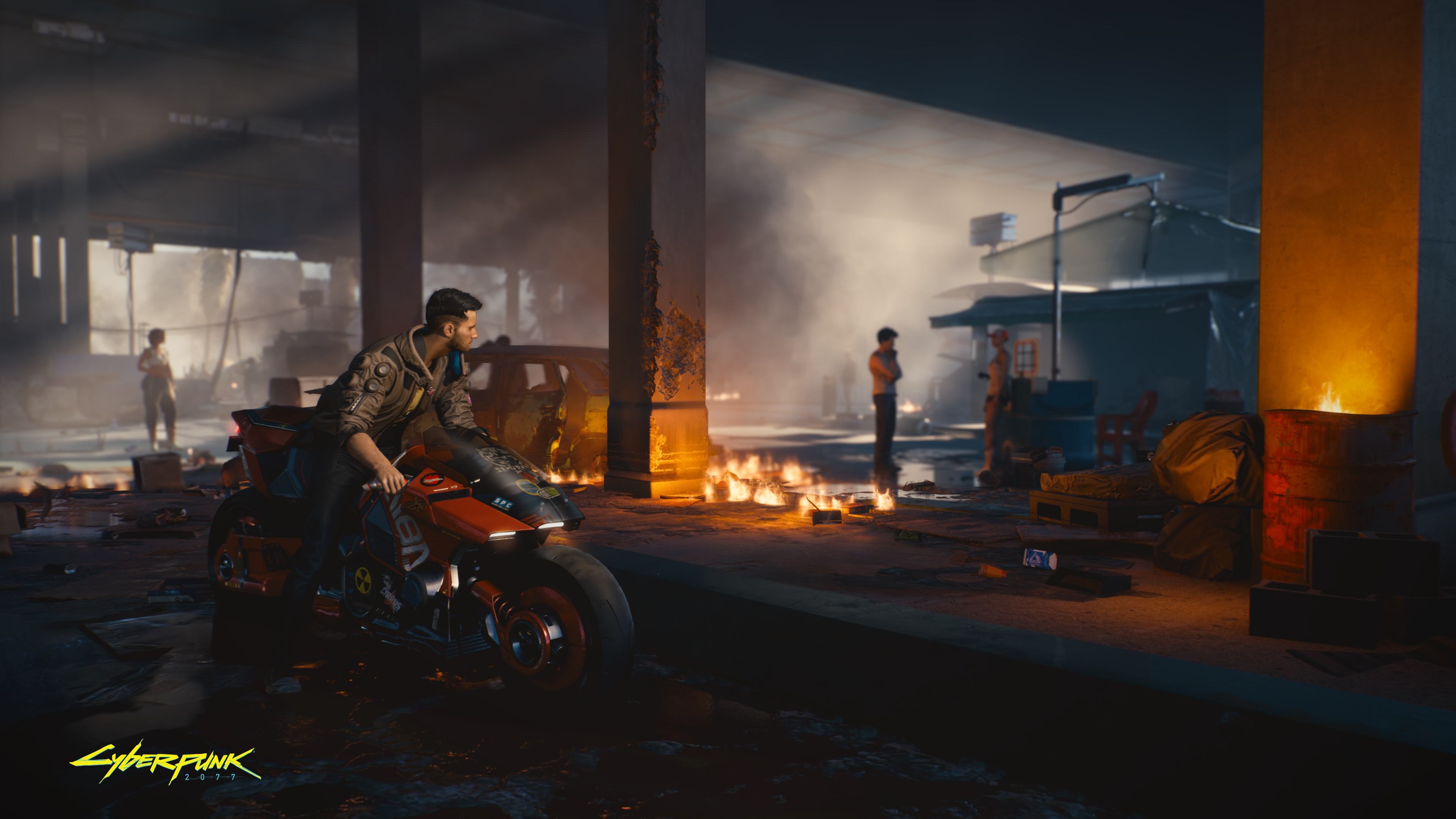 4K Cyberpunk 2077 Motorcycle Scene HD Wallpaper