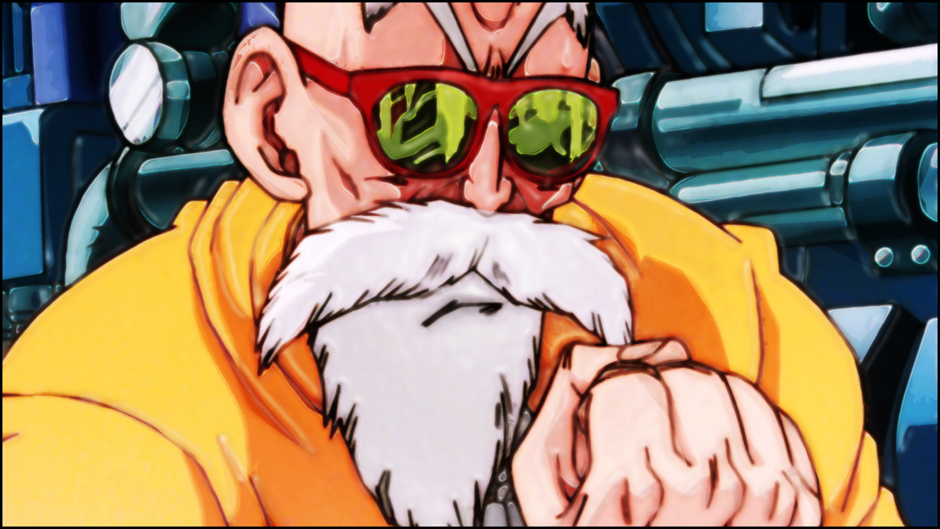 Master Roshi from Dragon Ball Z wearing sunglasses HD Wallpaper