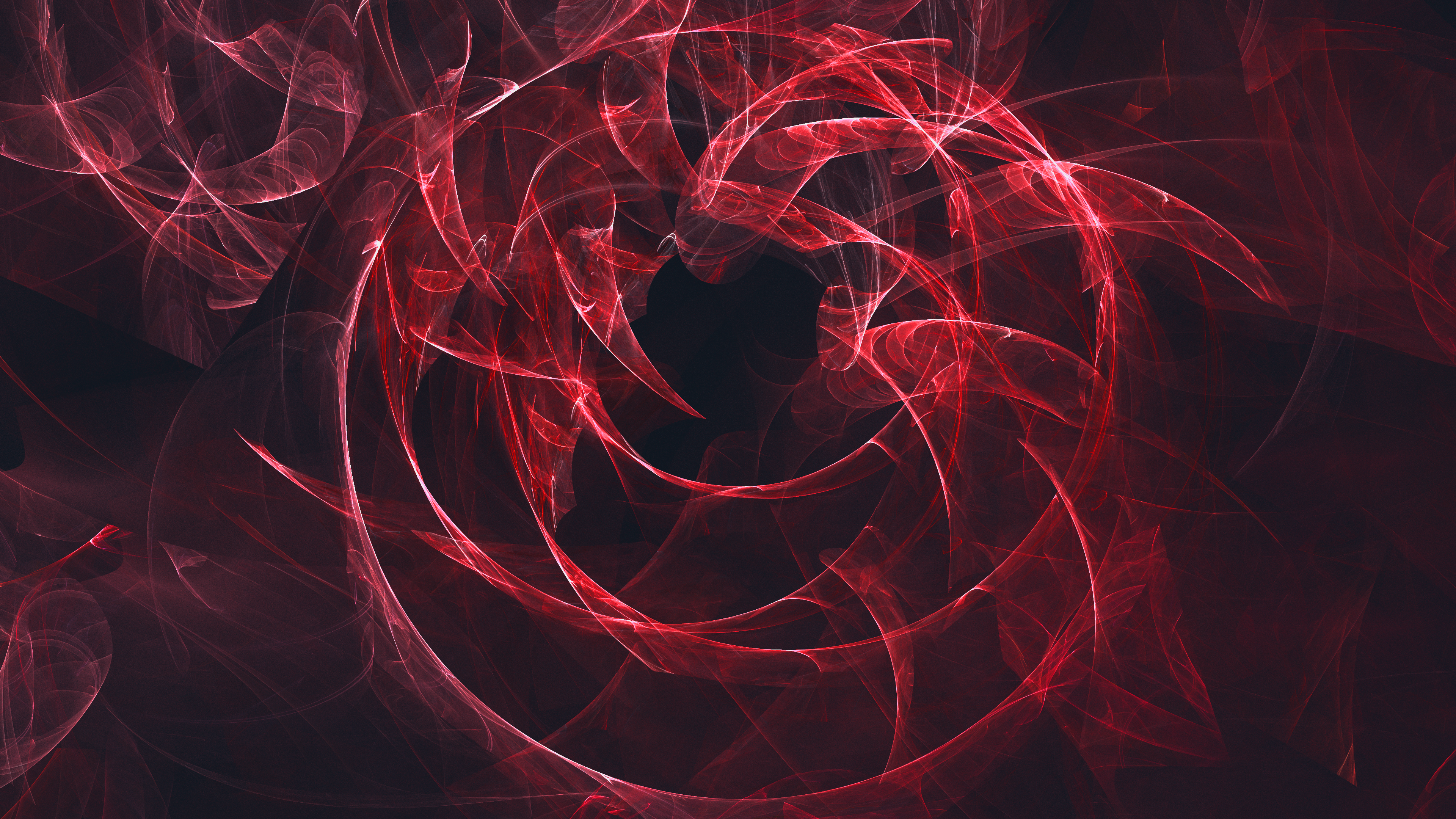 4K Red Fractal Abstract Art HD Wallpaper