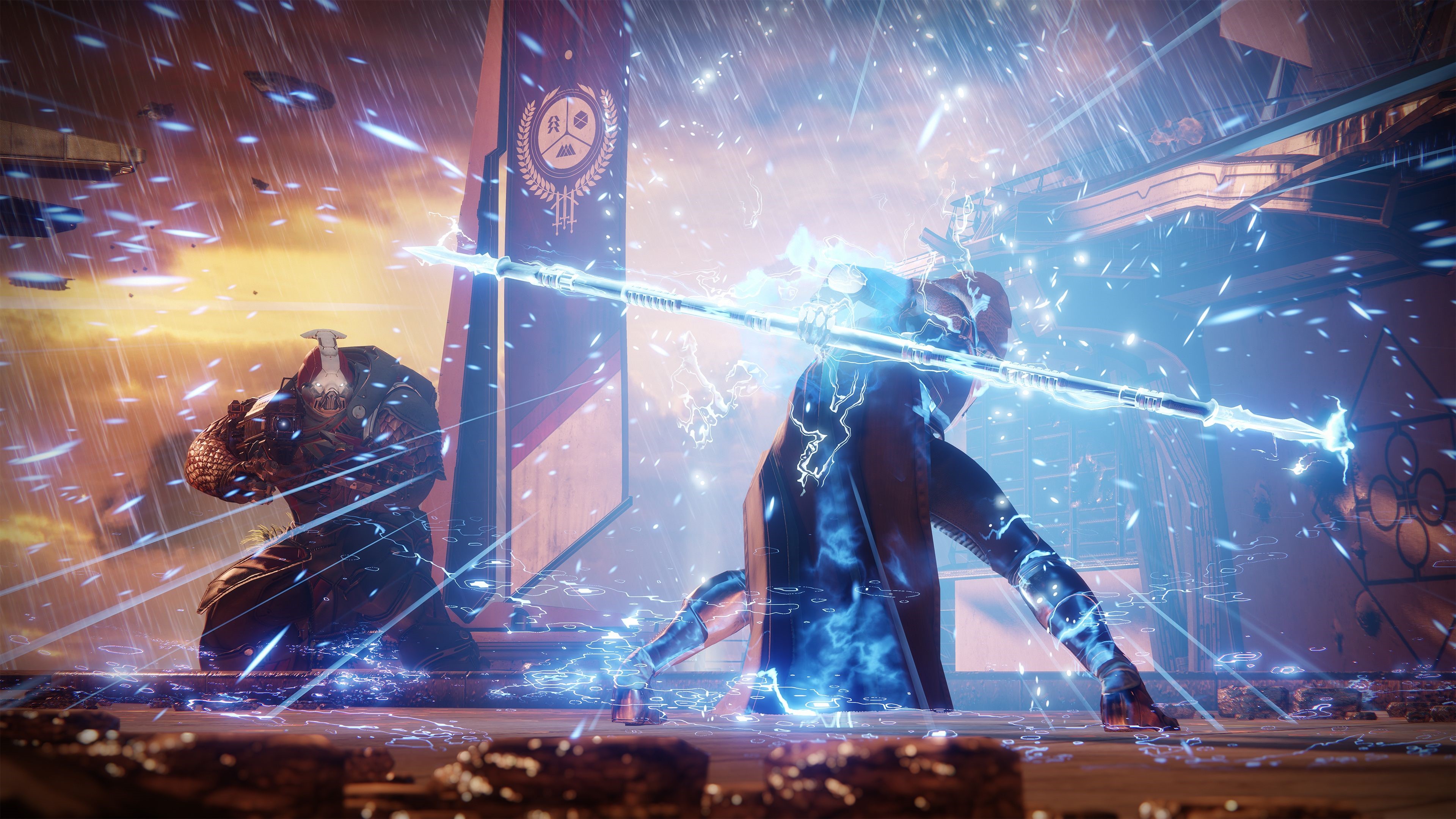 Hunter from Destiny 2 using lightning staff HD Wallpaper