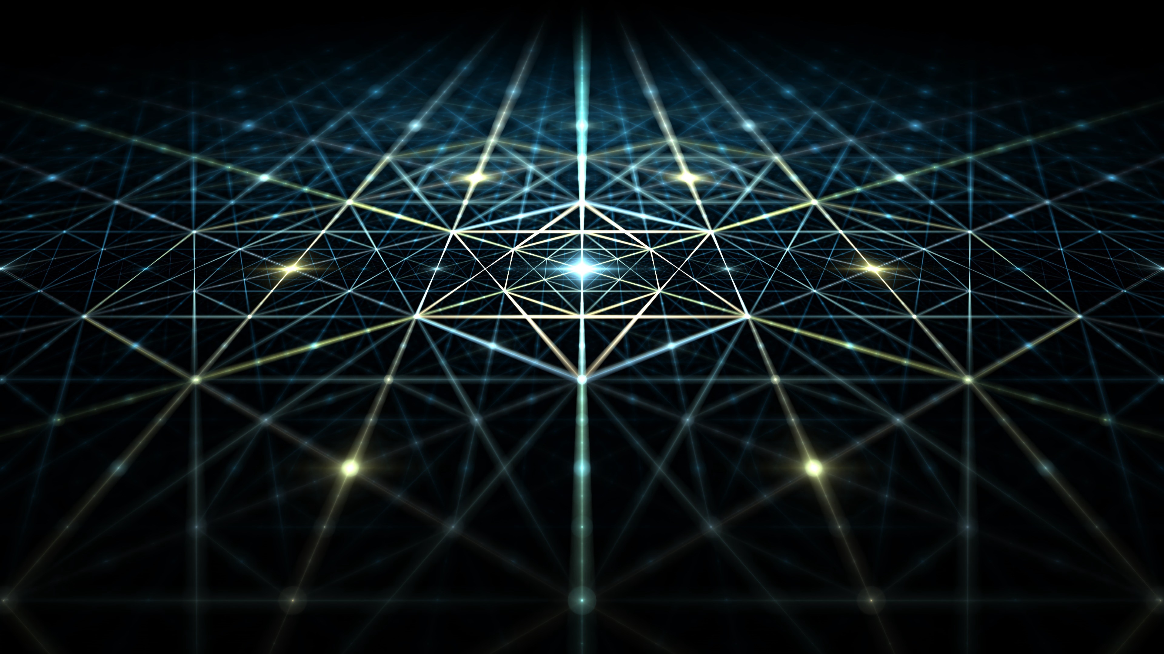 Abstract geometric grid with glowing lines HD Wallpaper