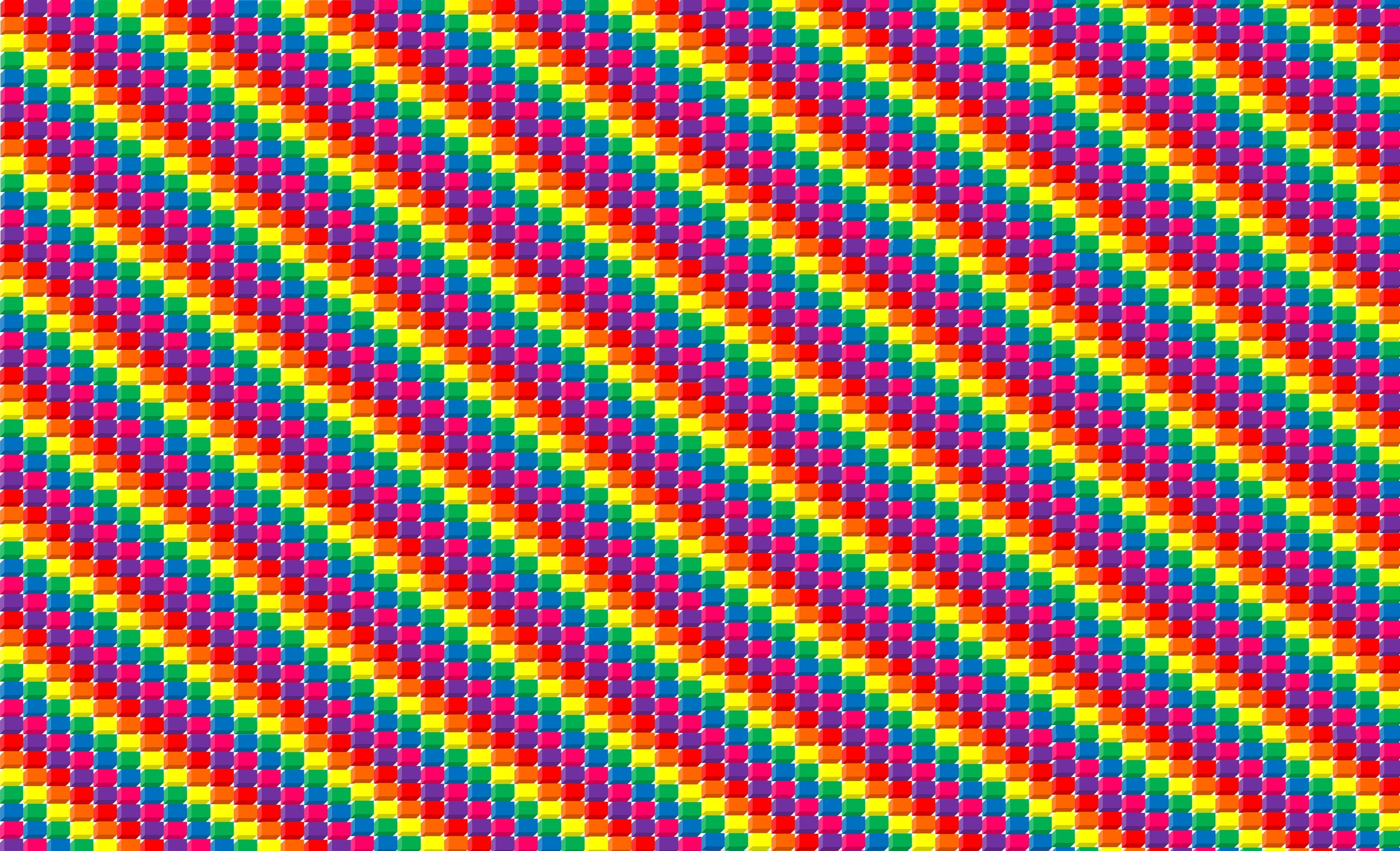Colorful 3D abstract pattern of cubes HD Wallpaper