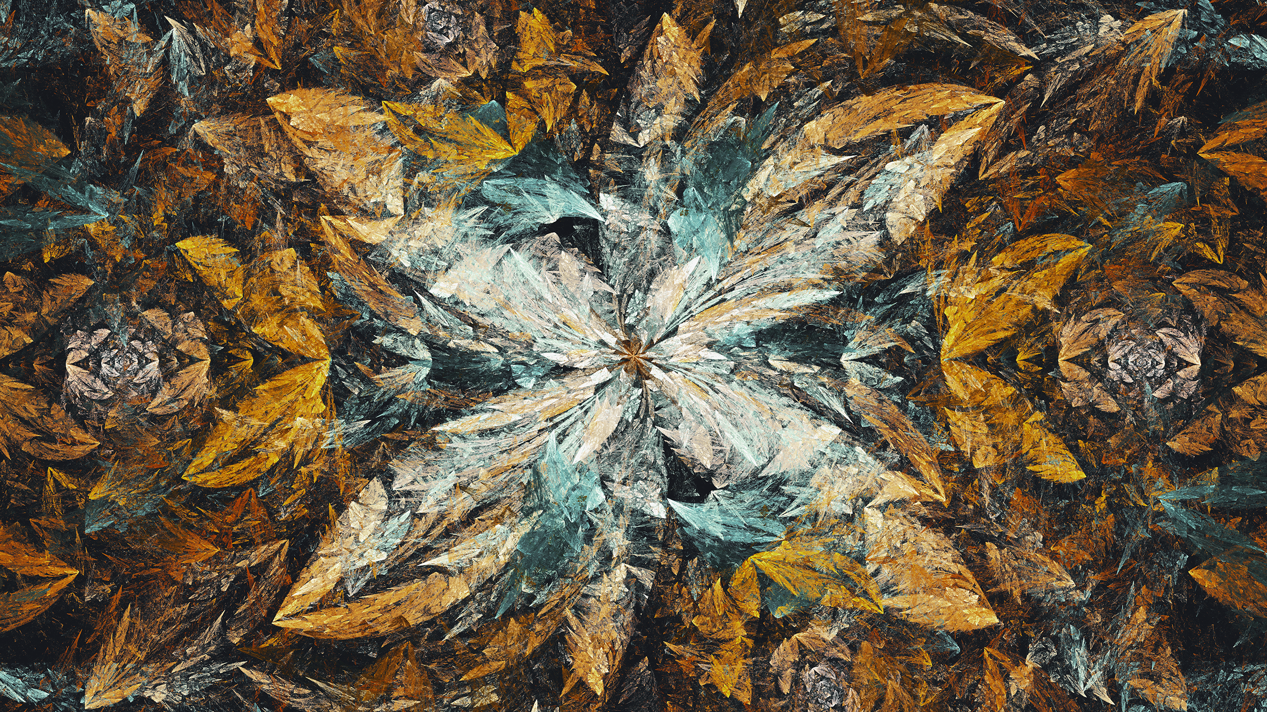 Abstract fractal art with floral patterns HD Wallpaper