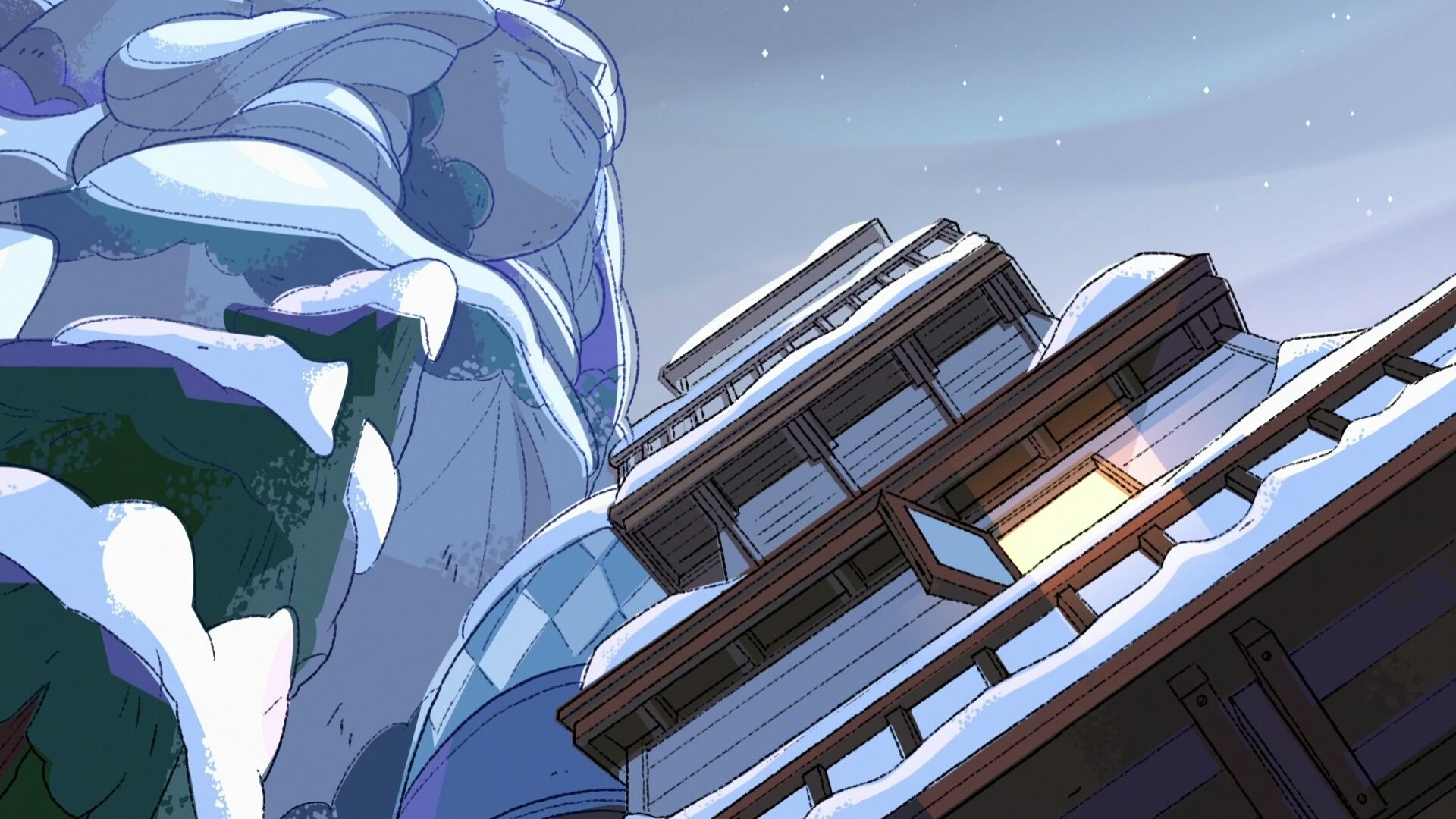 Steven Universe characters in a snowy landscape HD Wallpaper